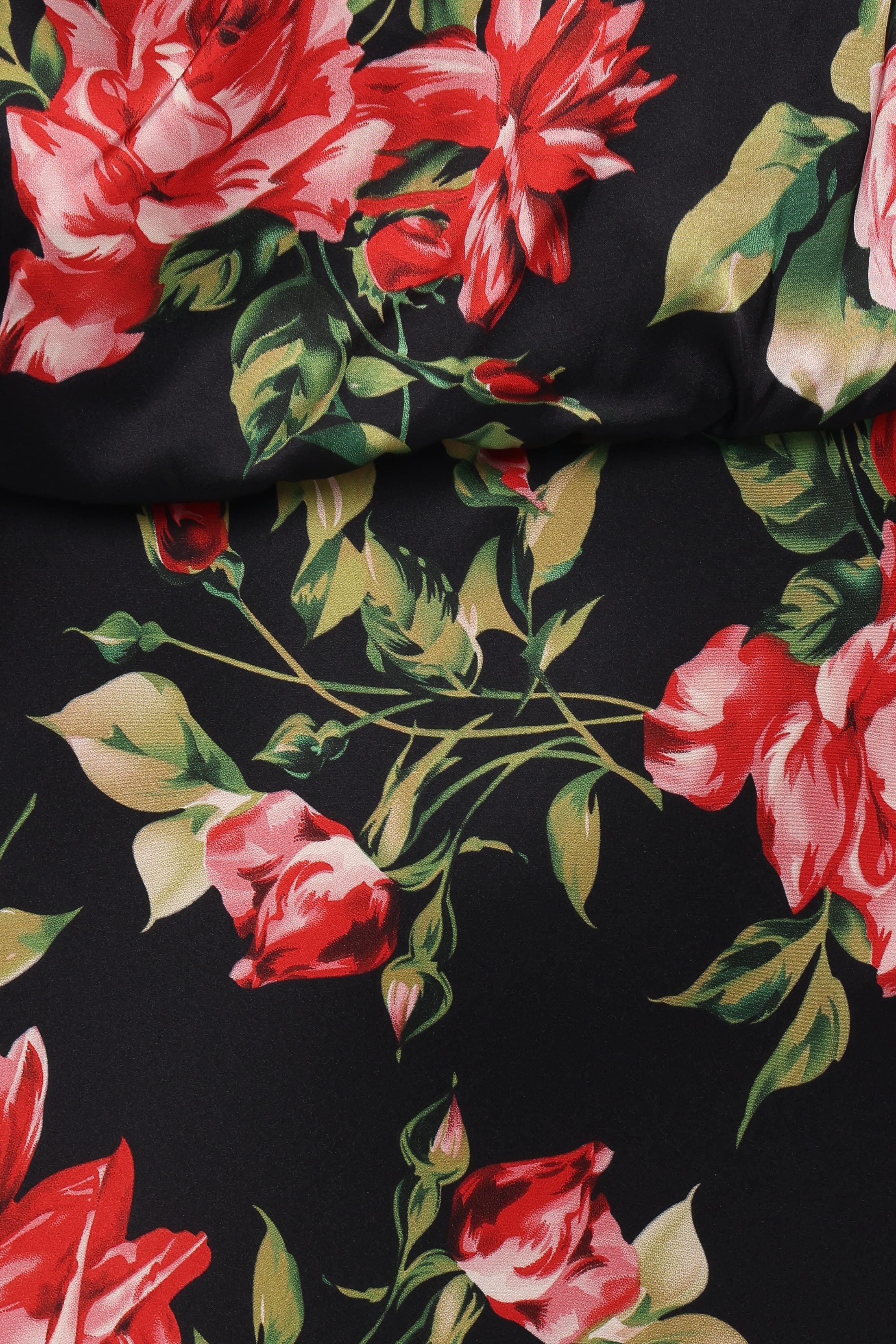 DRESSES Perrie Long Sleeve Midi Dress - Black Floral