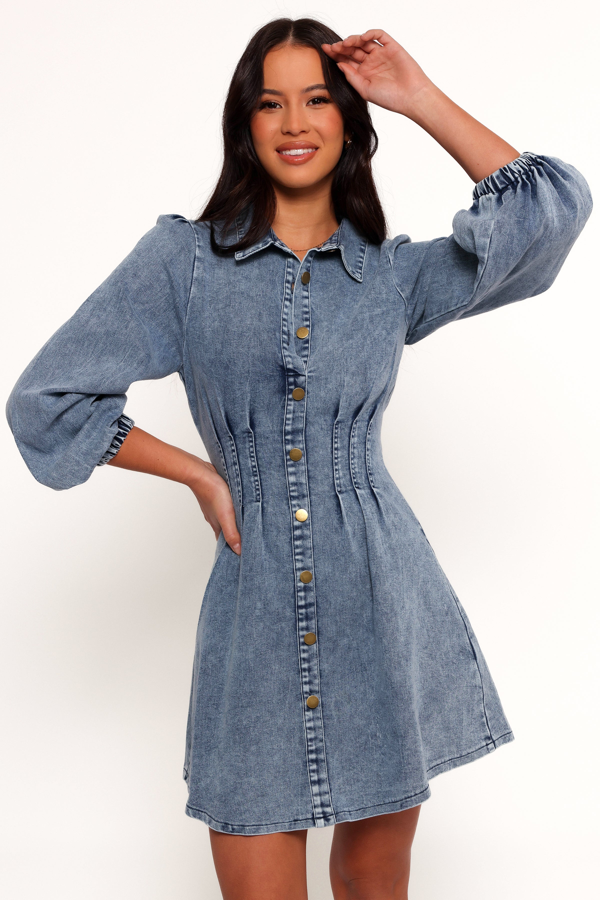 DRESSES Phoenix Long Sleeve Mini Dress - Denim