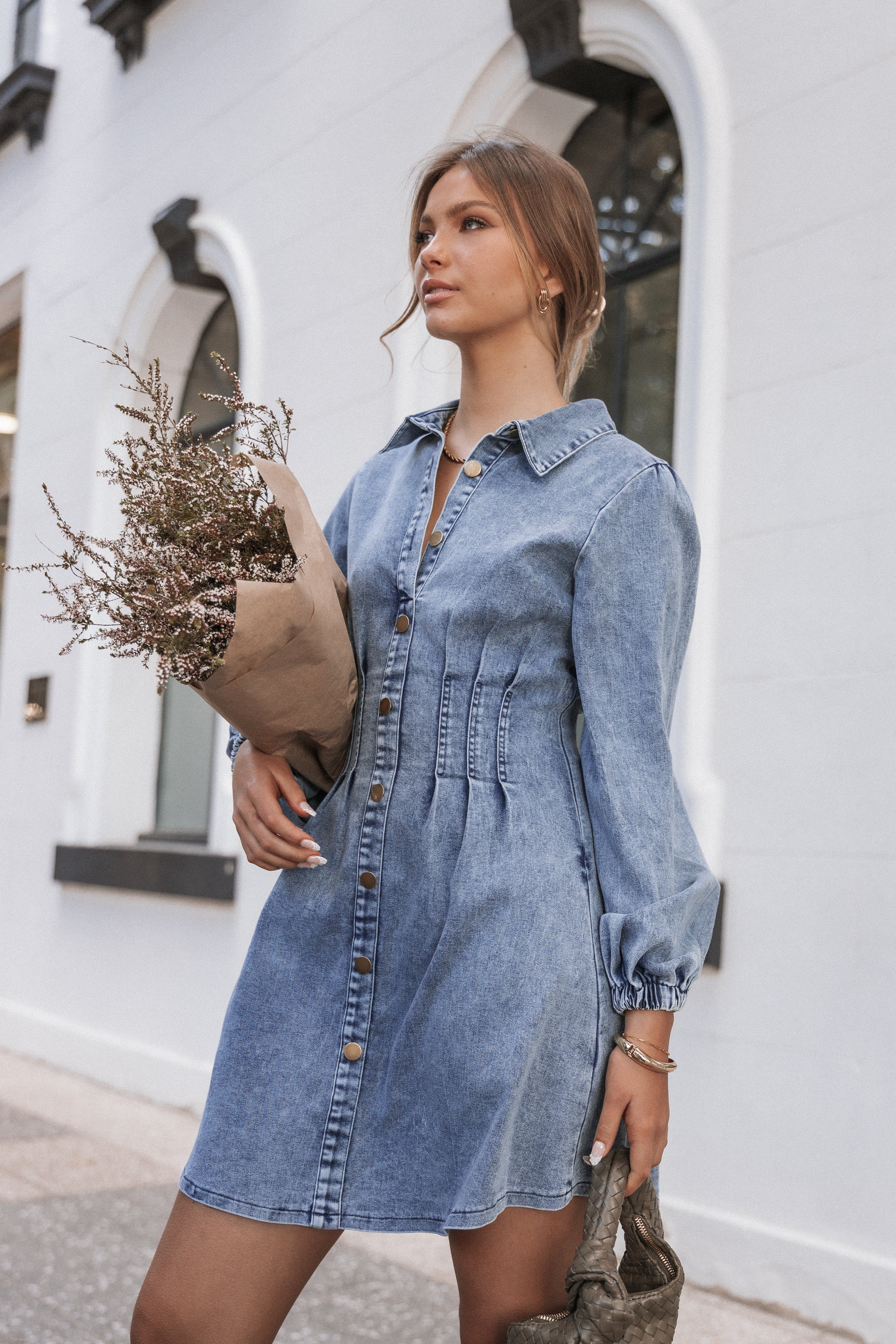 DRESSES Phoenix Long Sleeve Mini Dress - Denim