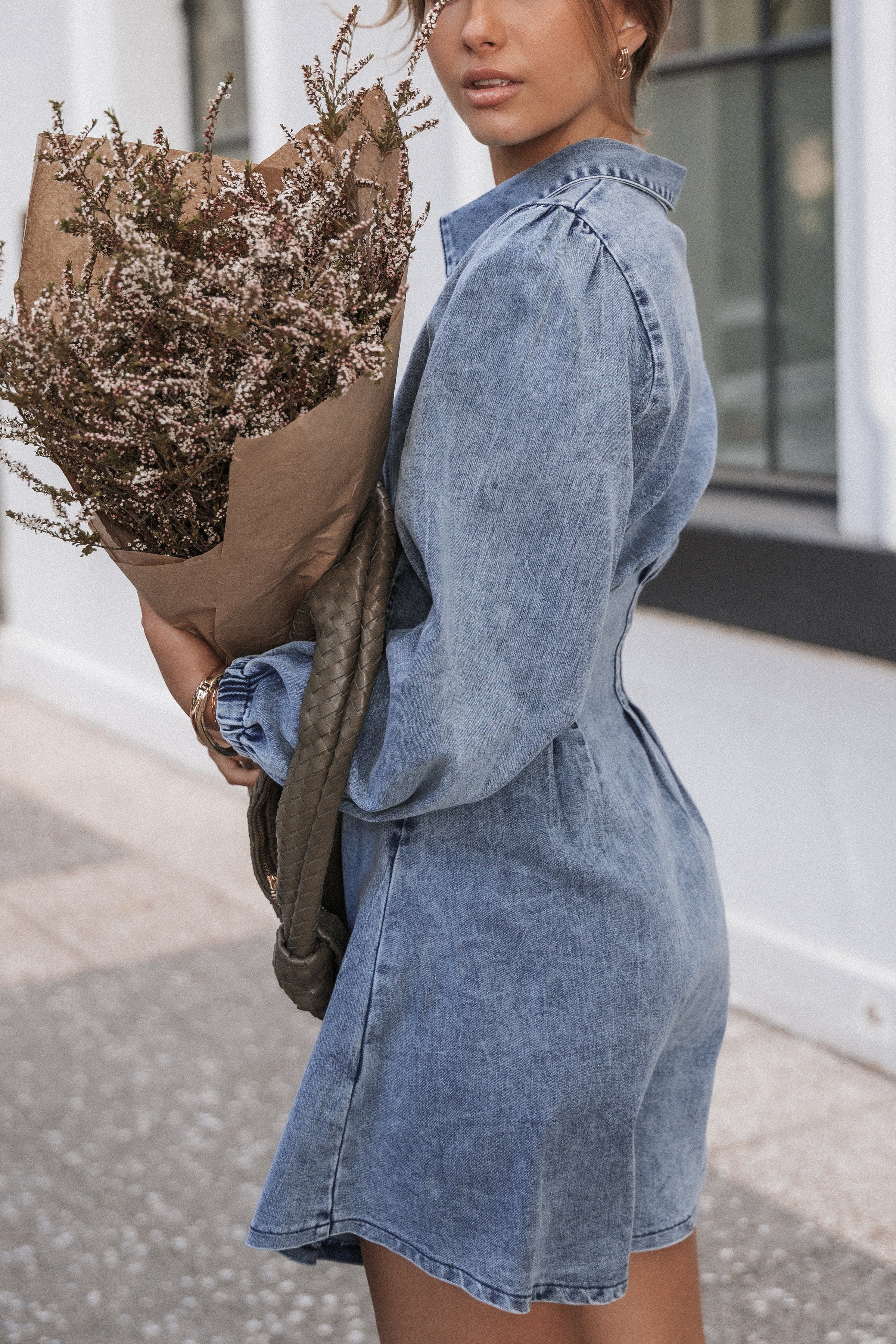 DRESSES Phoenix Long Sleeve Mini Dress - Denim