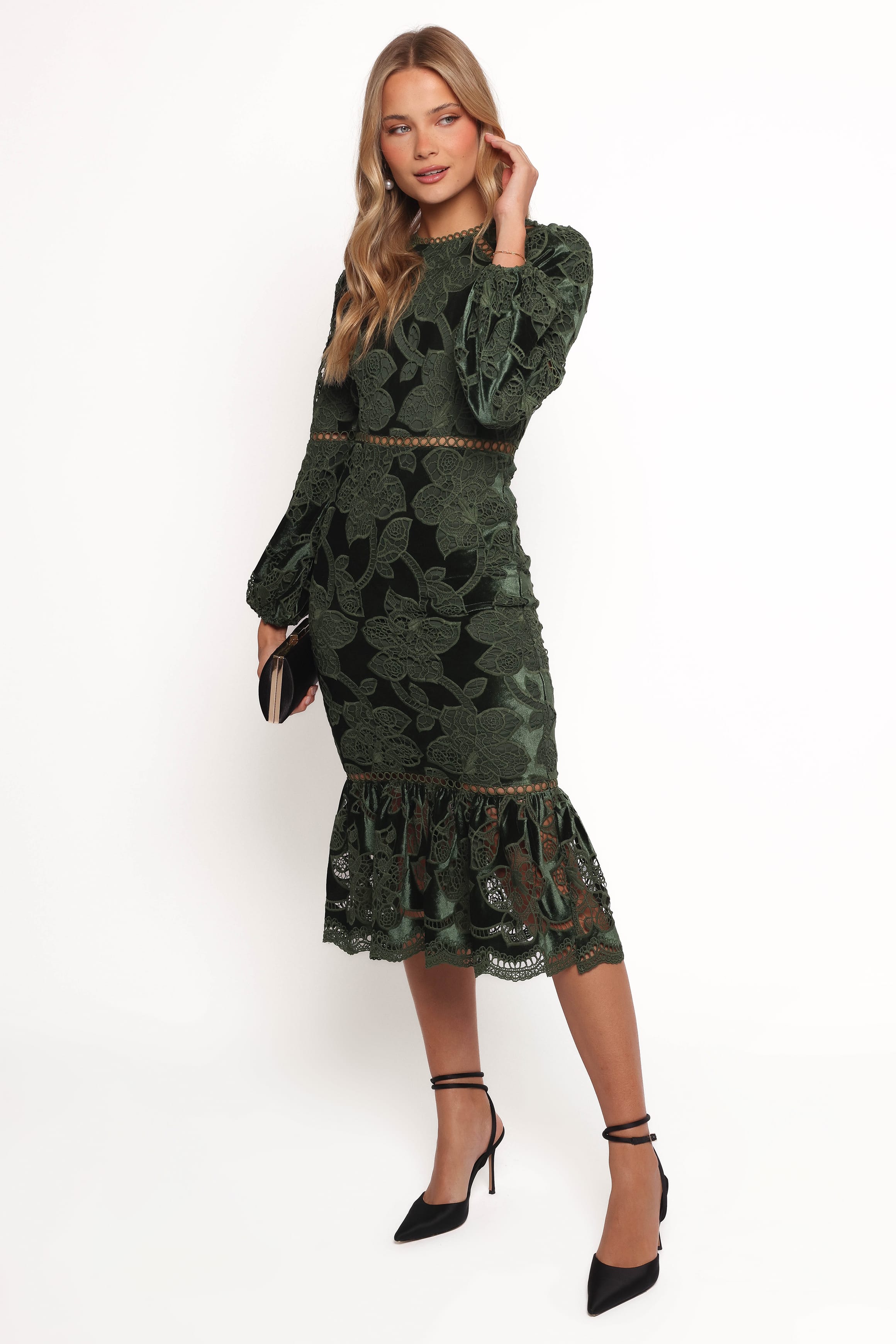 DRESSES Pierre Long Sleeve Maxi Dress - Deep Velvet Green