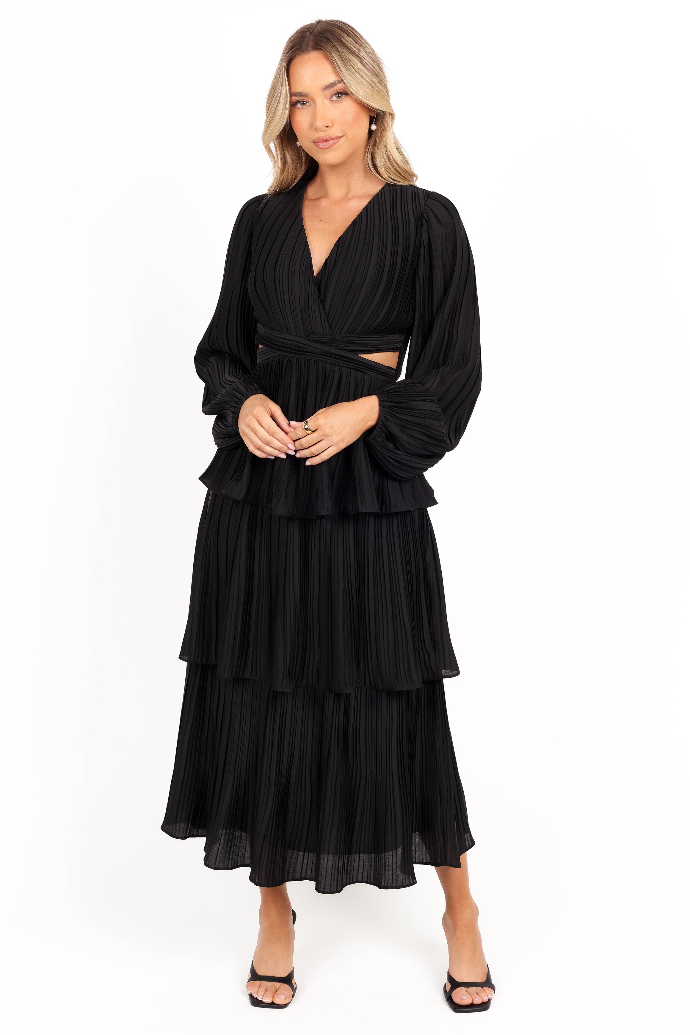 DRESSES Pippa Long Sleeve Midi Dress - Black