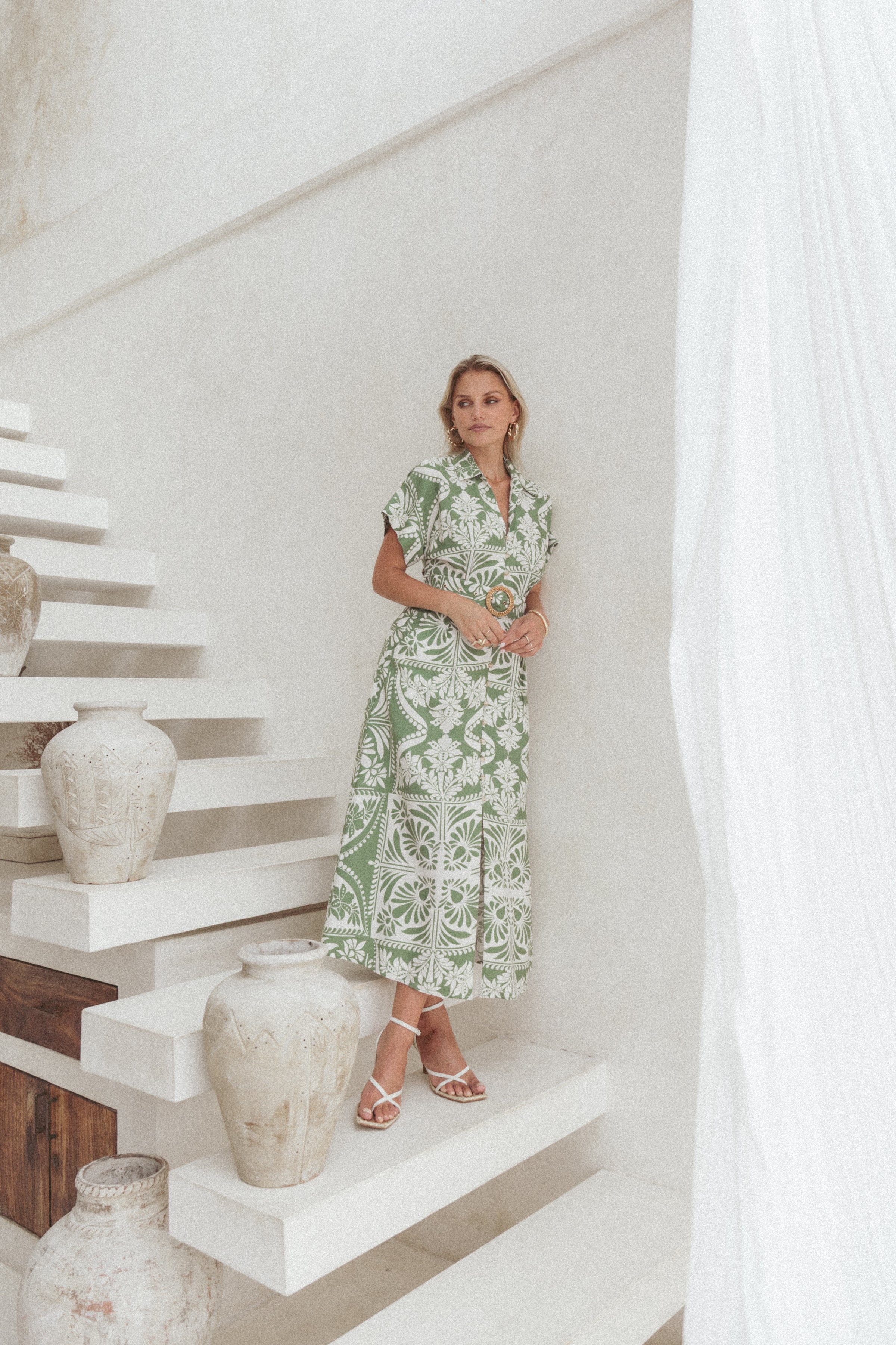 DRESSES Preston Midi Dress - Green Floral