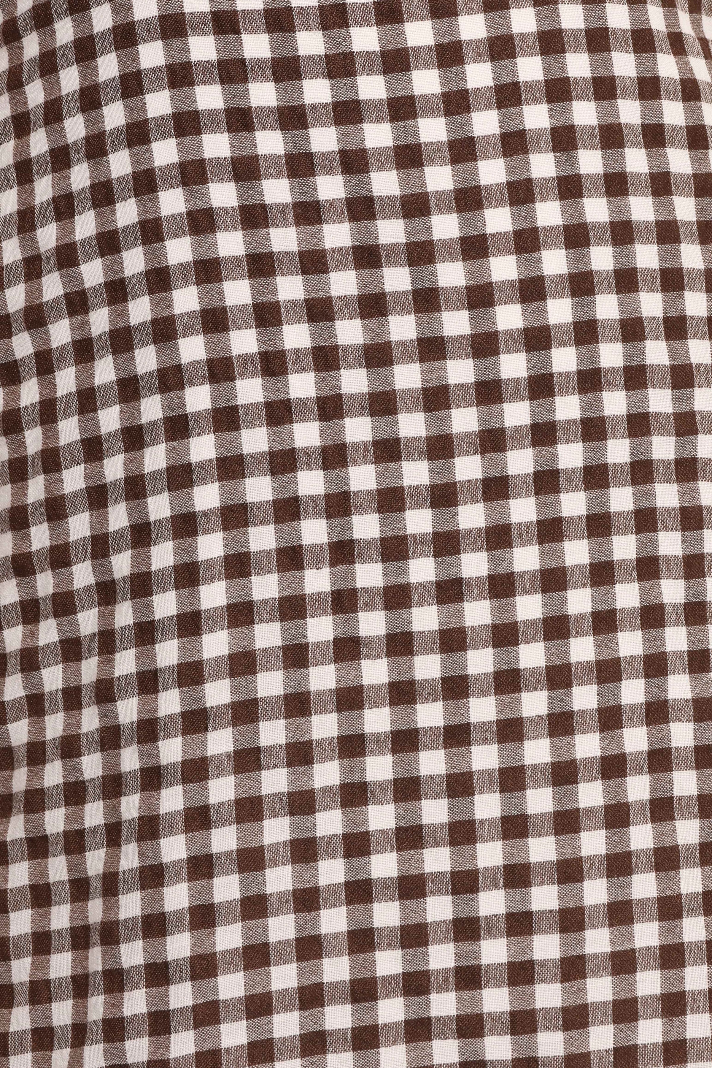 DRESSES Queenie Midi Dress - Brown Gingham