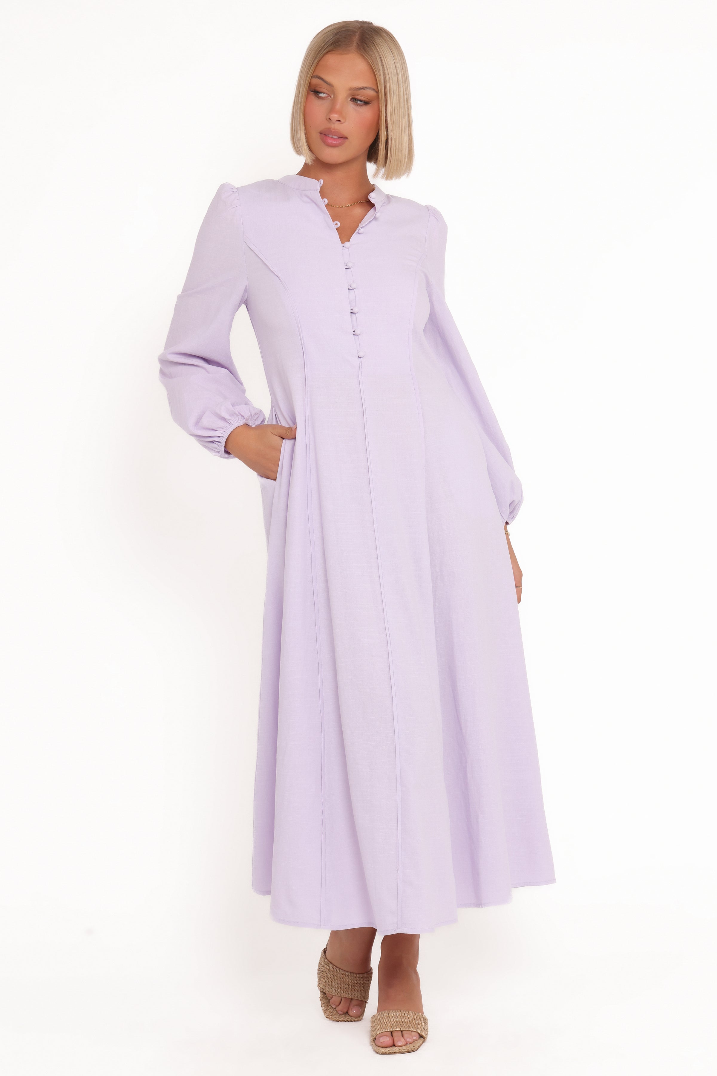 DRESSES Raleigh Long Sleeve Midi Dress - Lavender