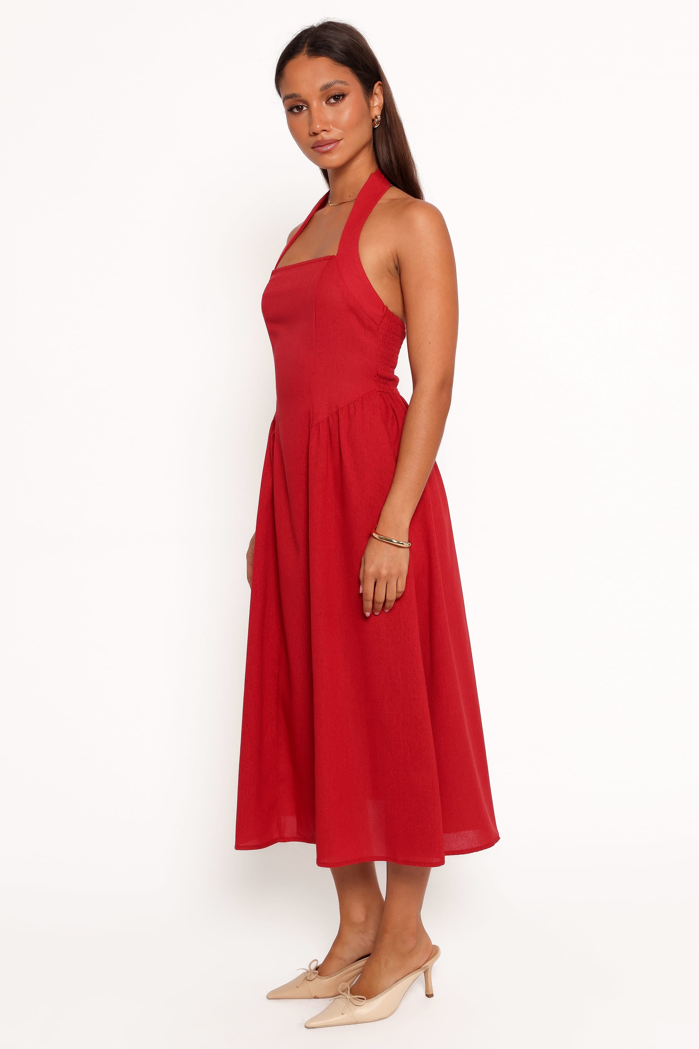 DRESSES Ramona Halterneck Midi Dress - Red