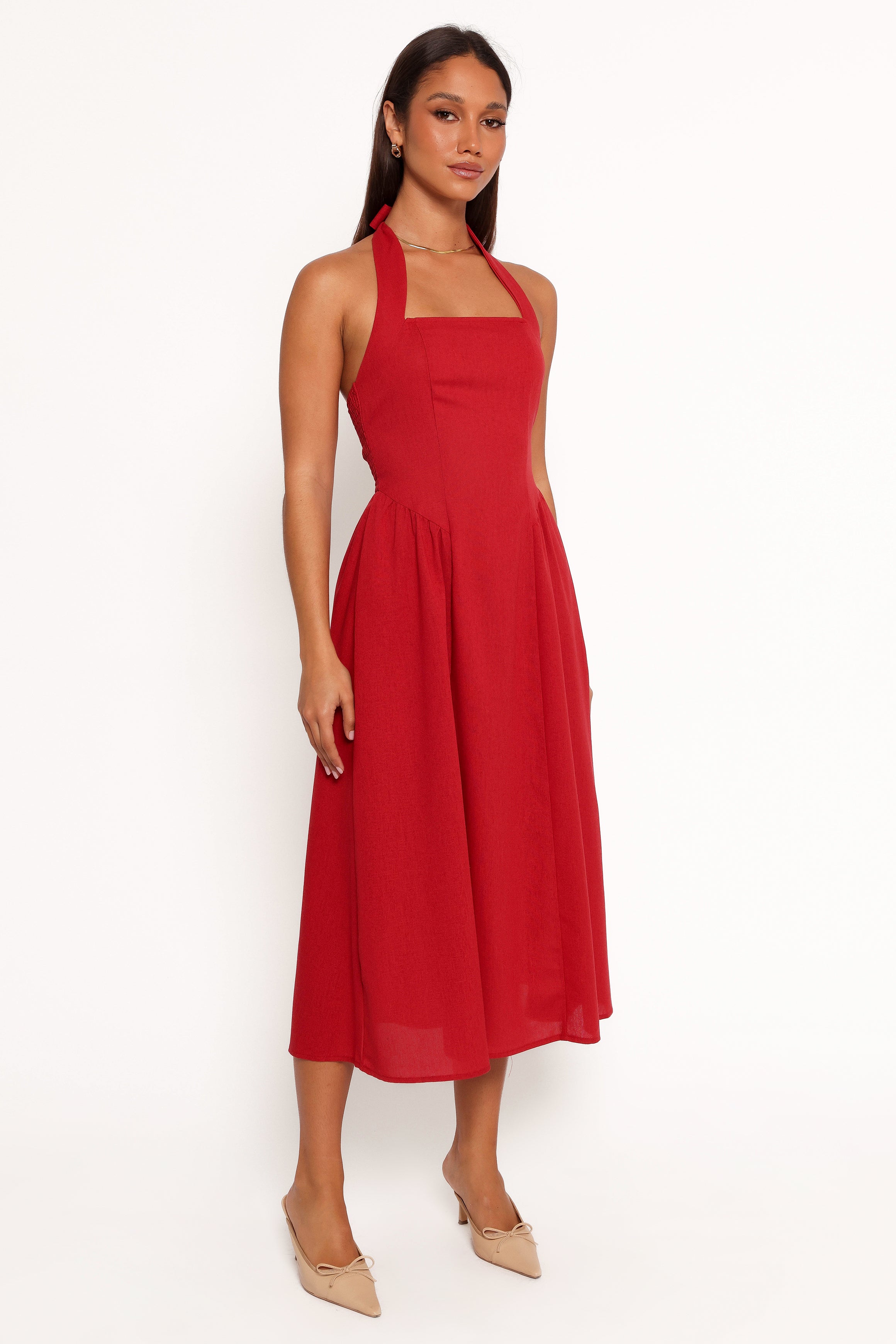 DRESSES Ramona Halterneck Midi Dress - Red