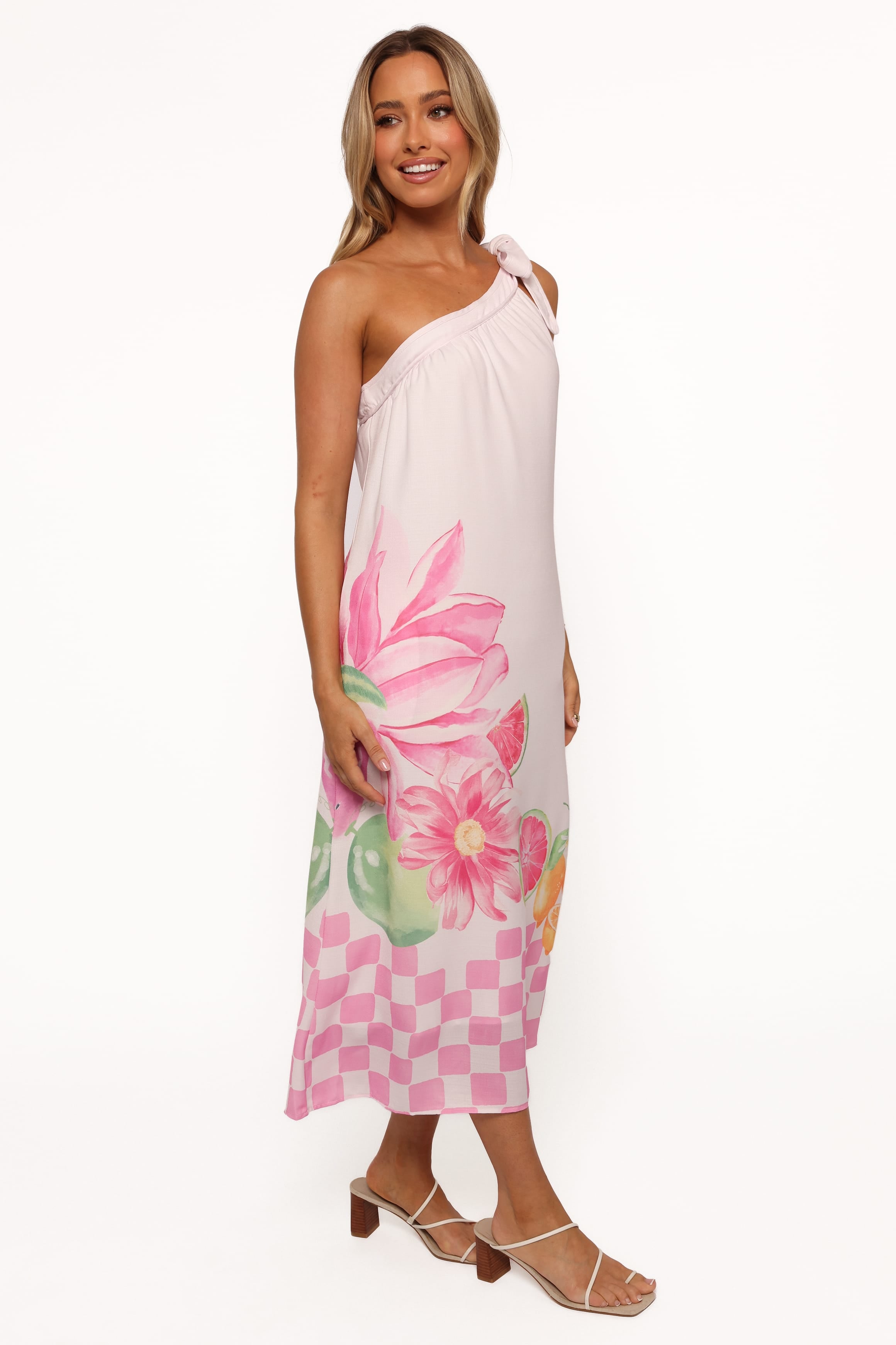 DRESSES Reagan One Shoulder Midi Dress - Pink
