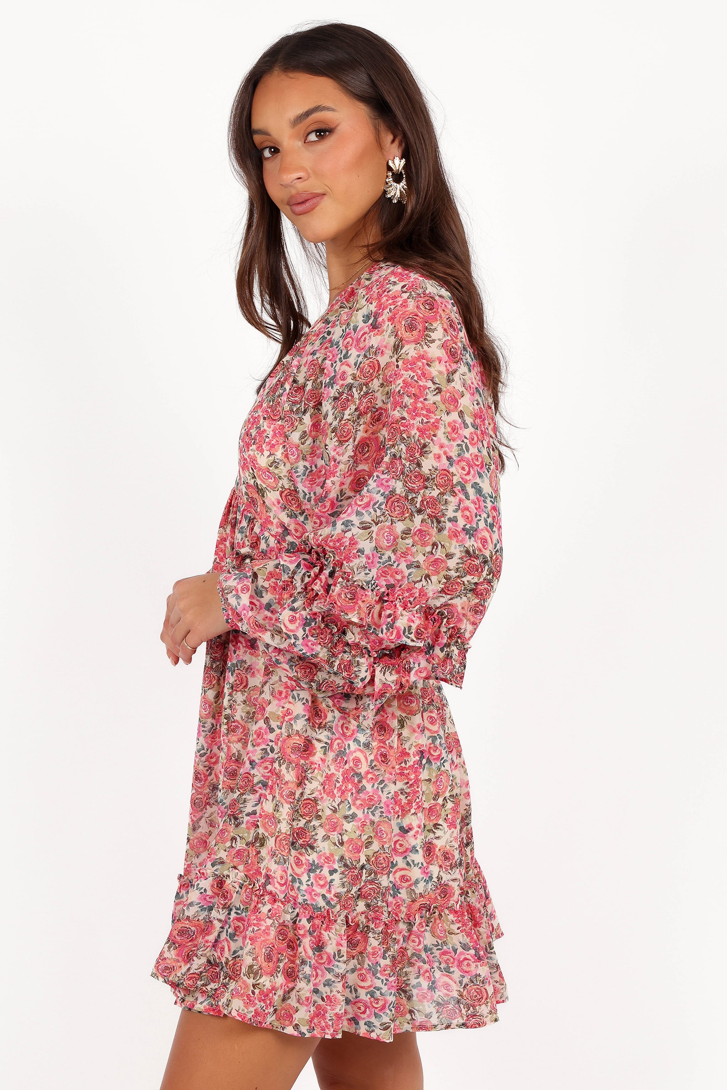 DRESSES Reese Long Sleeve Mini Dress - Pink Floral