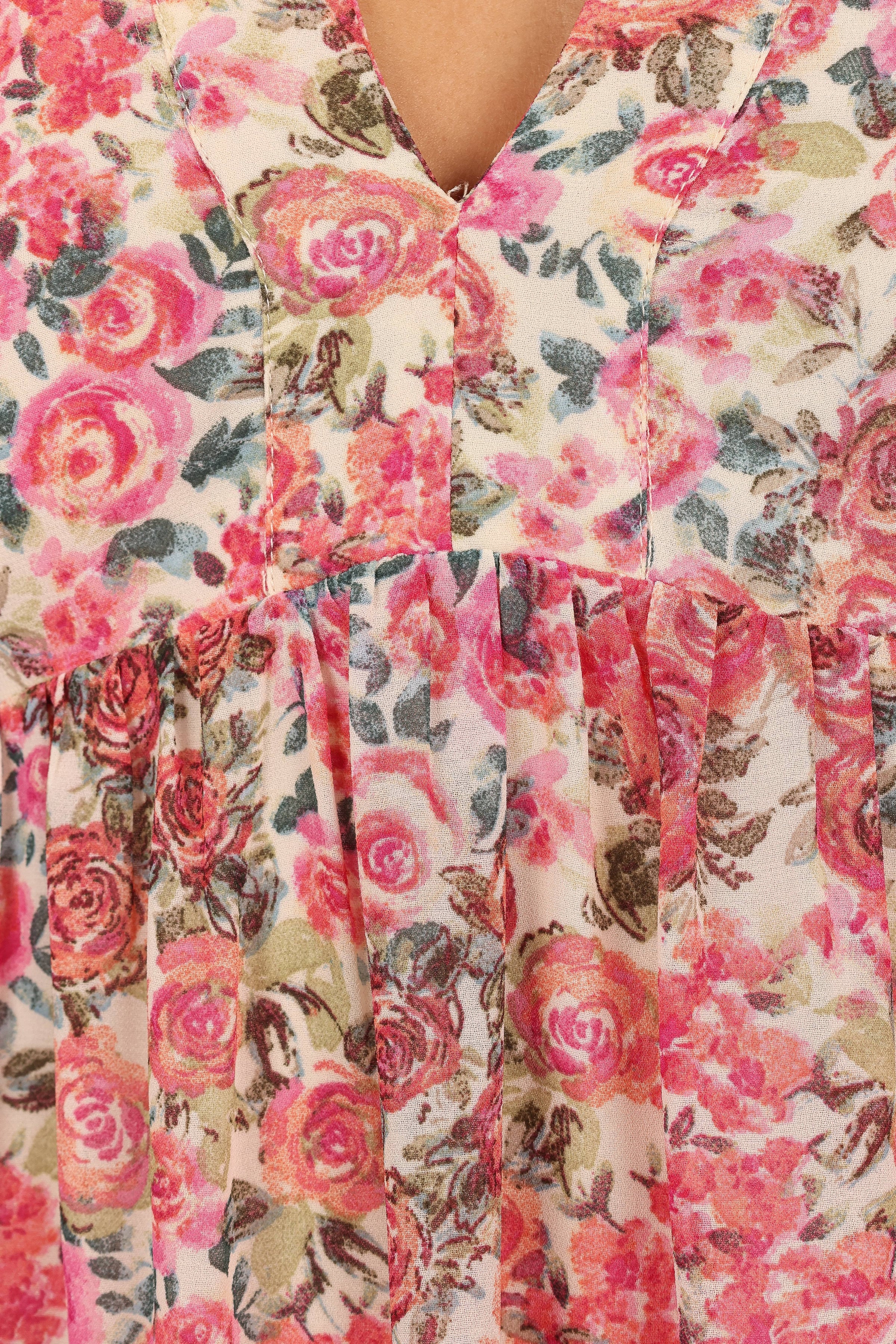 DRESSES Reese Long Sleeve Mini Dress - Pink Floral