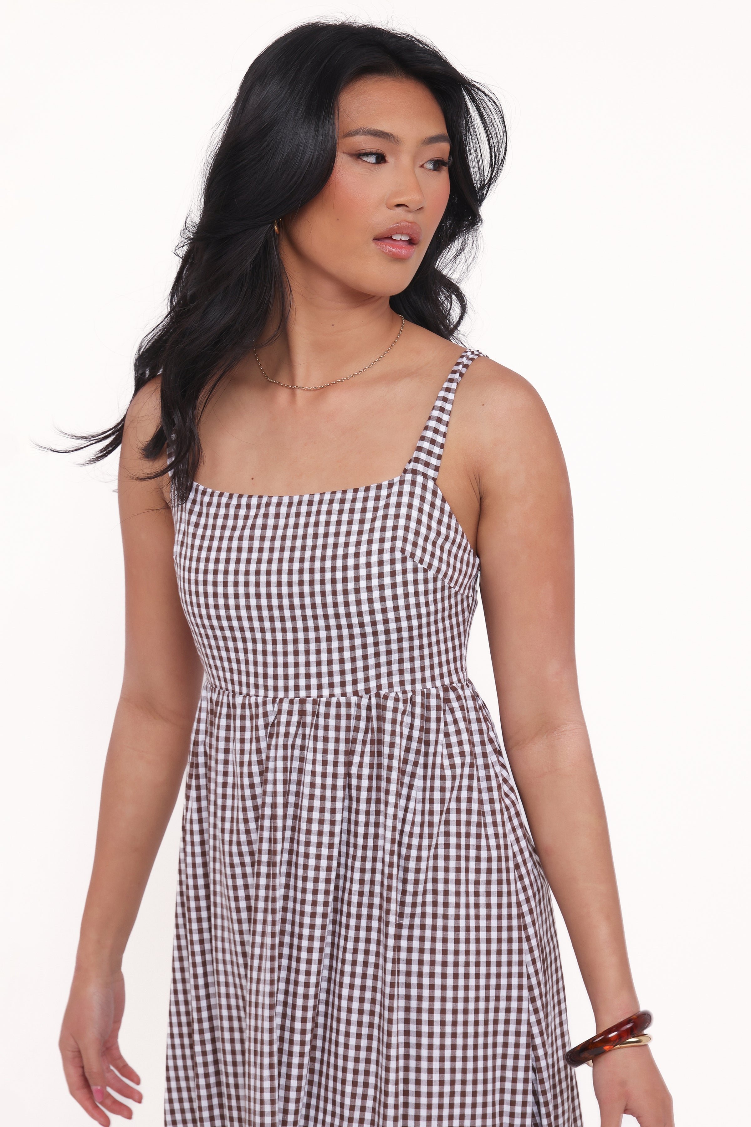 DRESSES Reid Maxi Dress - Brown Gingham