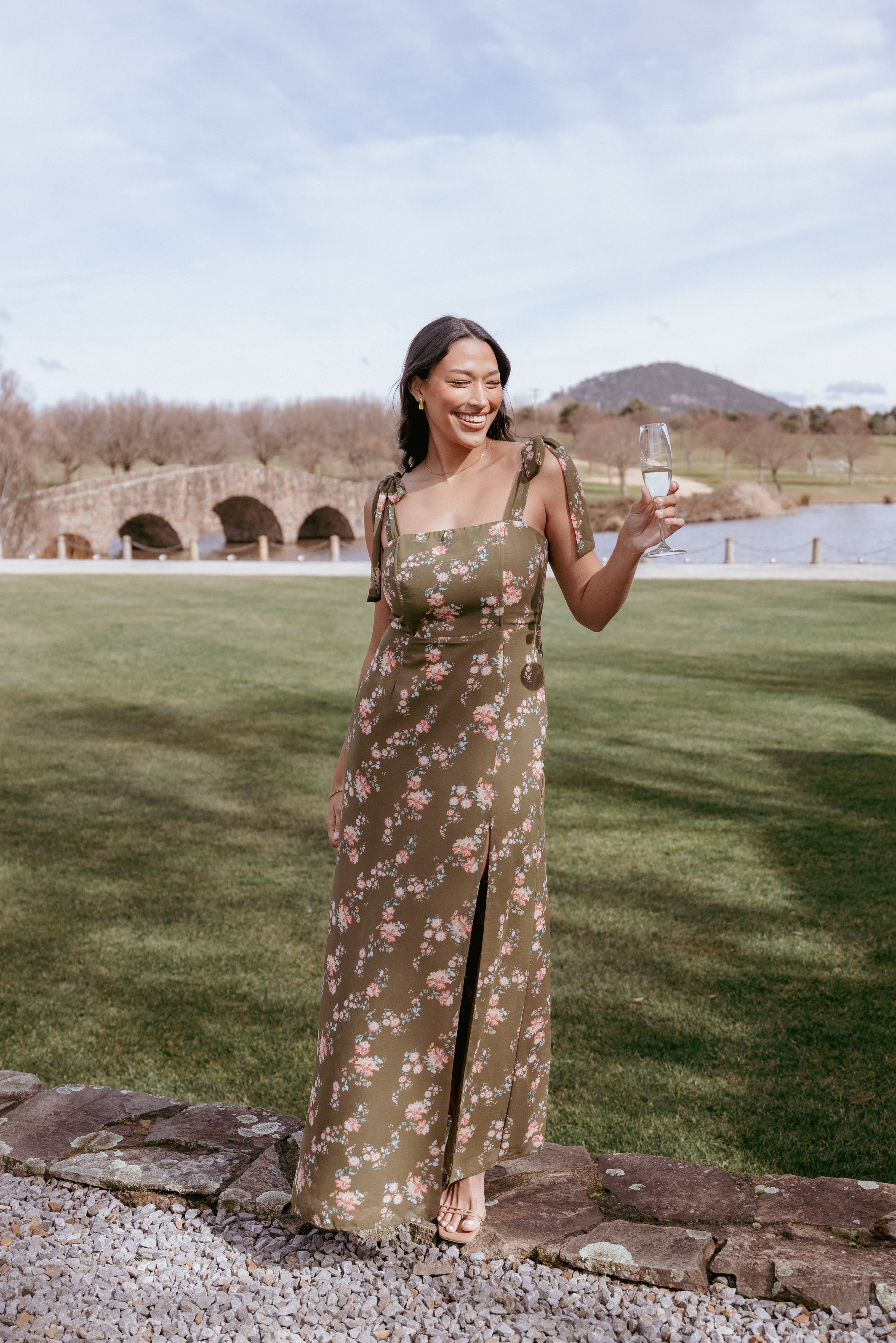DRESSES Renita Maxi Dress - Olive Floral