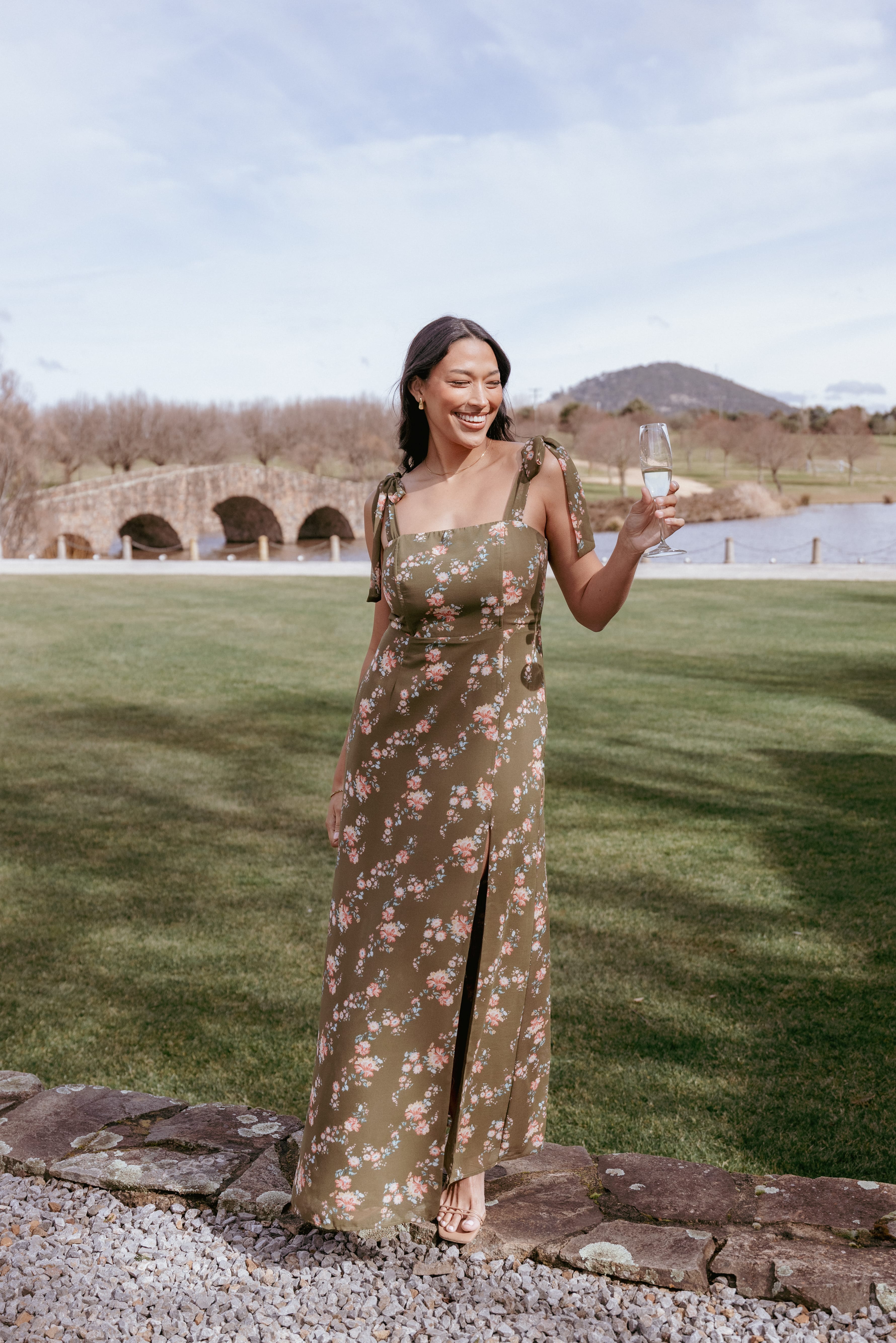 DRESSES Renita Maxi Dress - Olive Floral