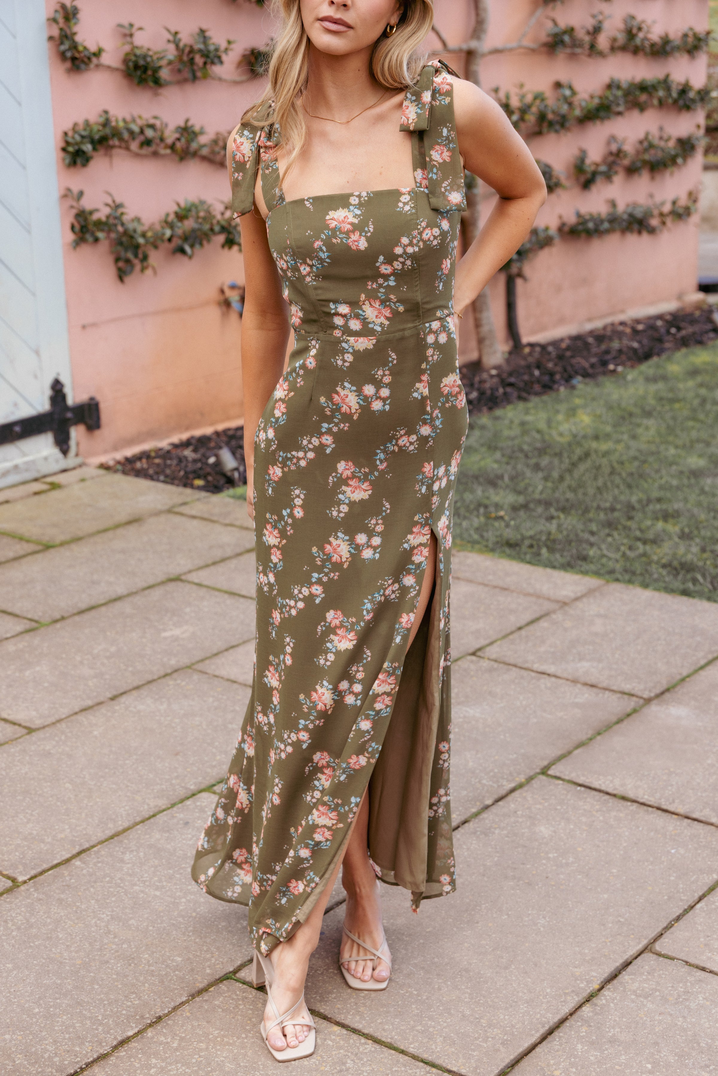 DRESSES Renita Maxi Dress - Olive Floral