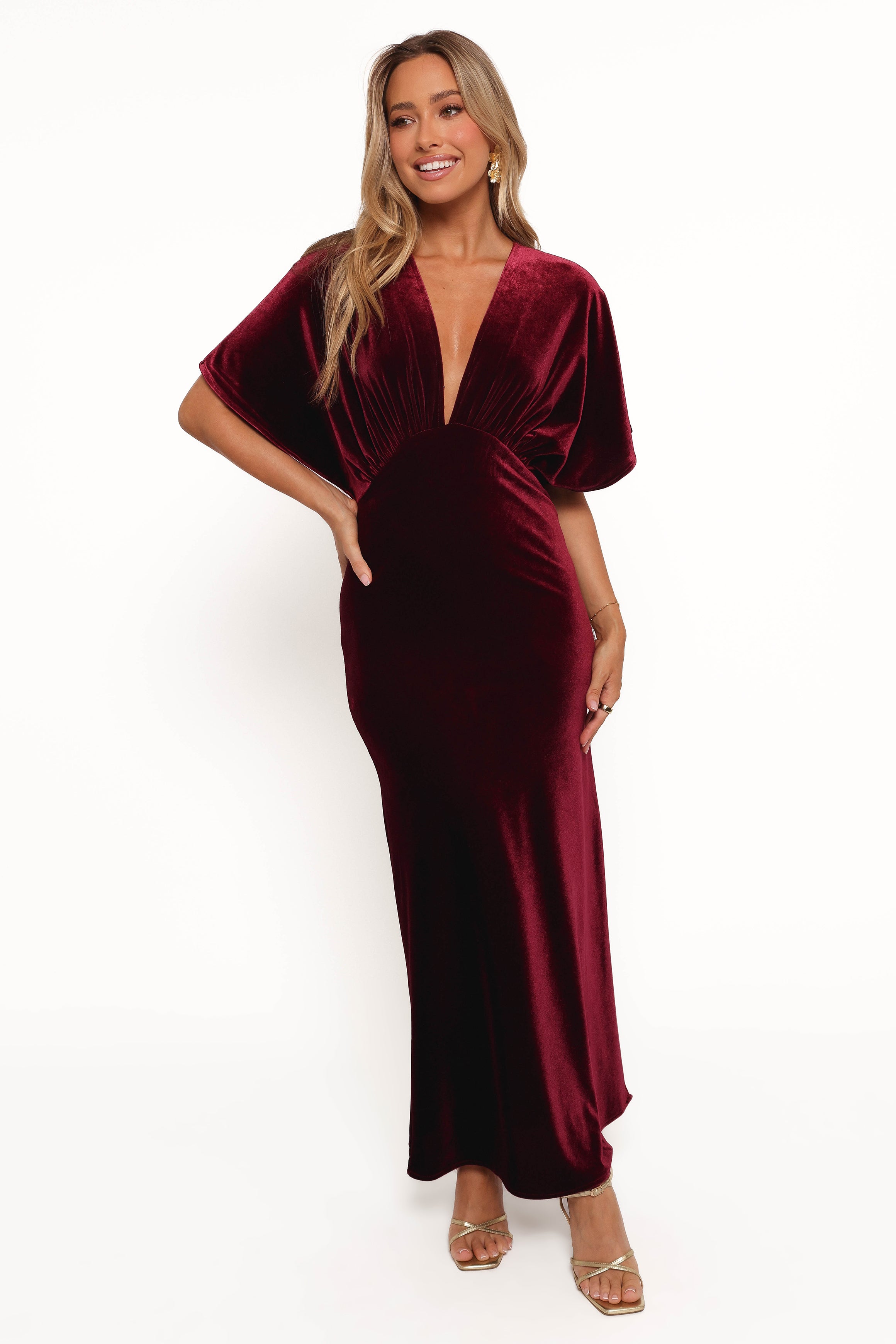 DRESSES Ricki Velvet Maxi Dress - Wine