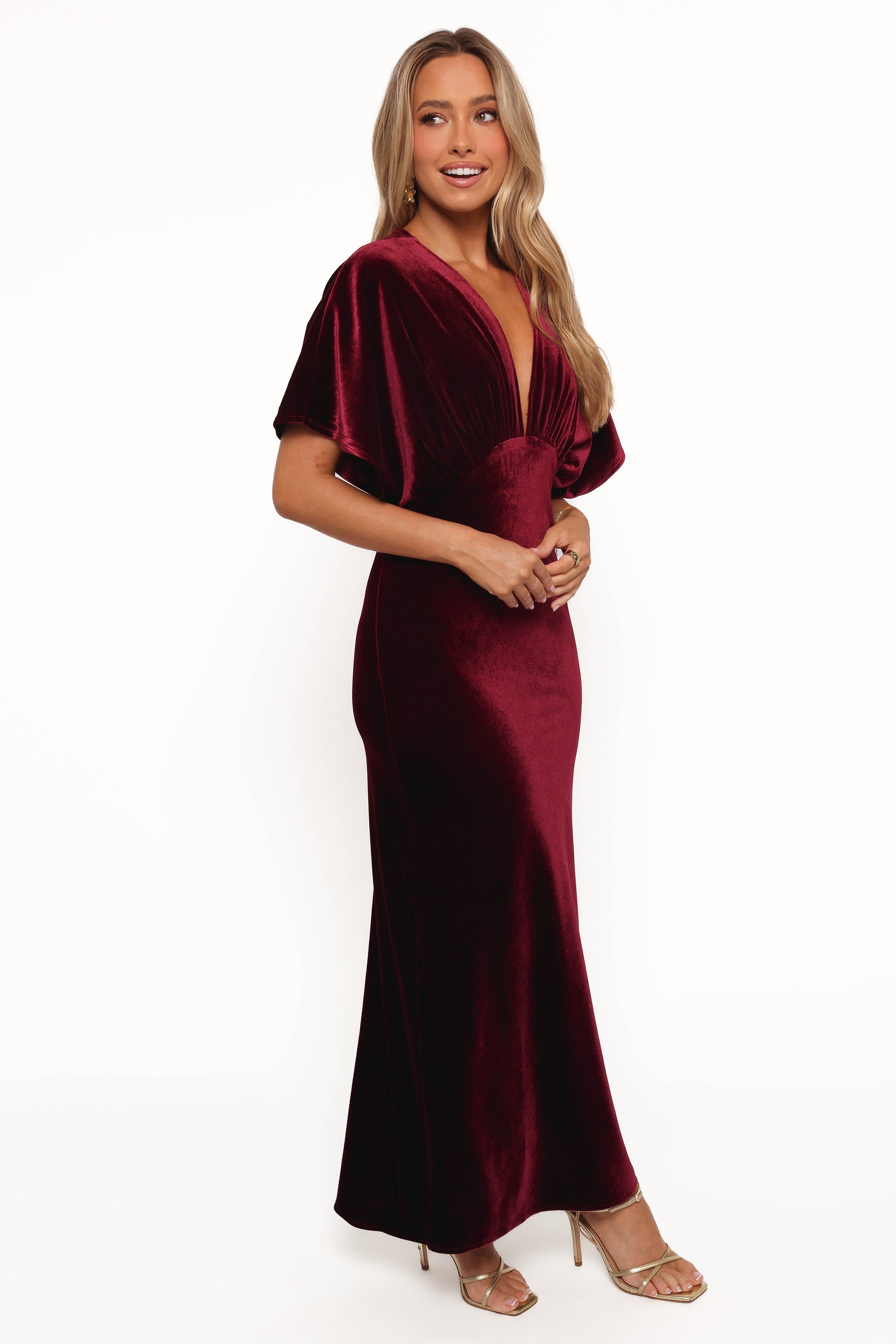 DRESSES Ricki Velvet Maxi Dress - Wine