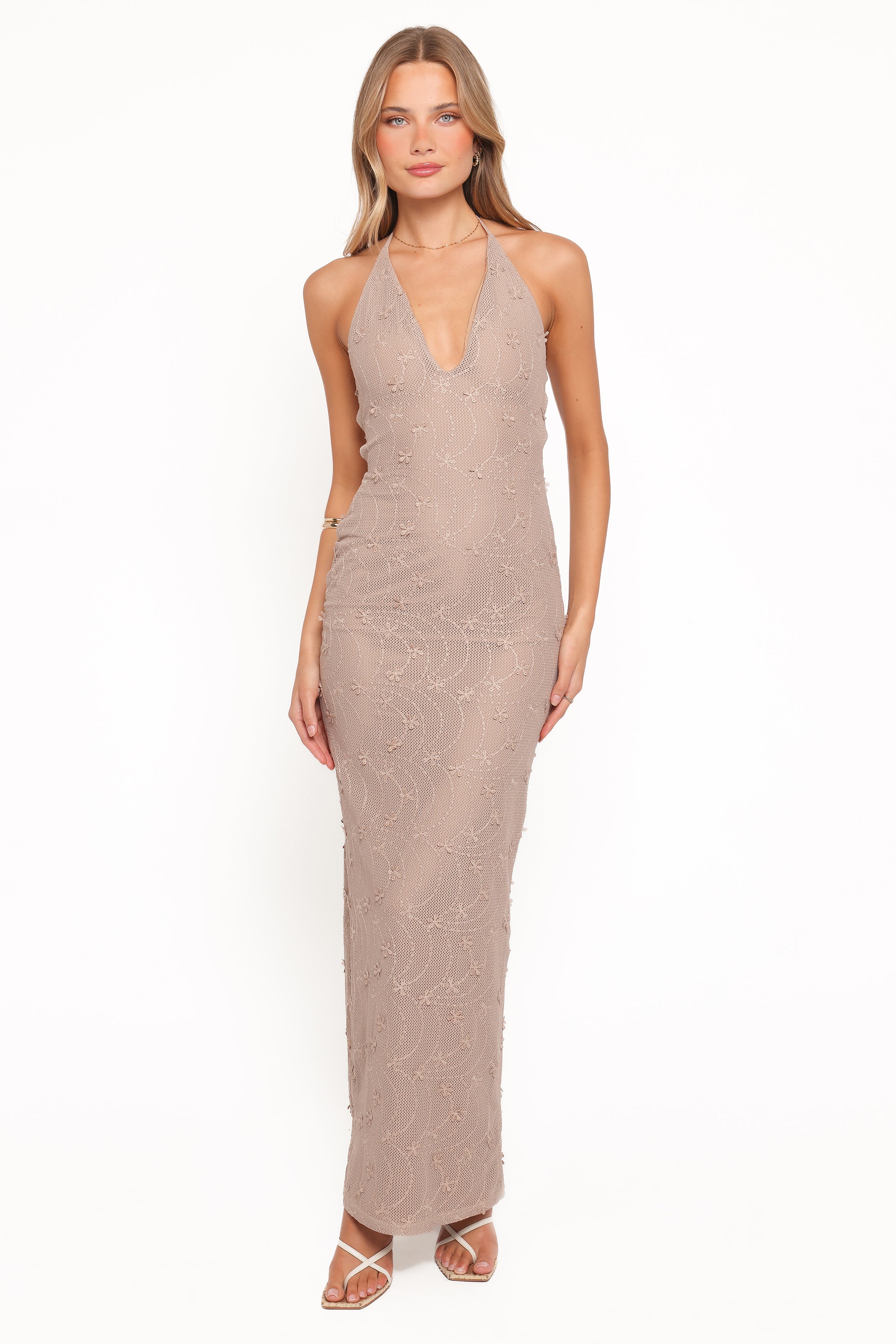 DRESSES Riley Halter Maxi Dress - Taupe