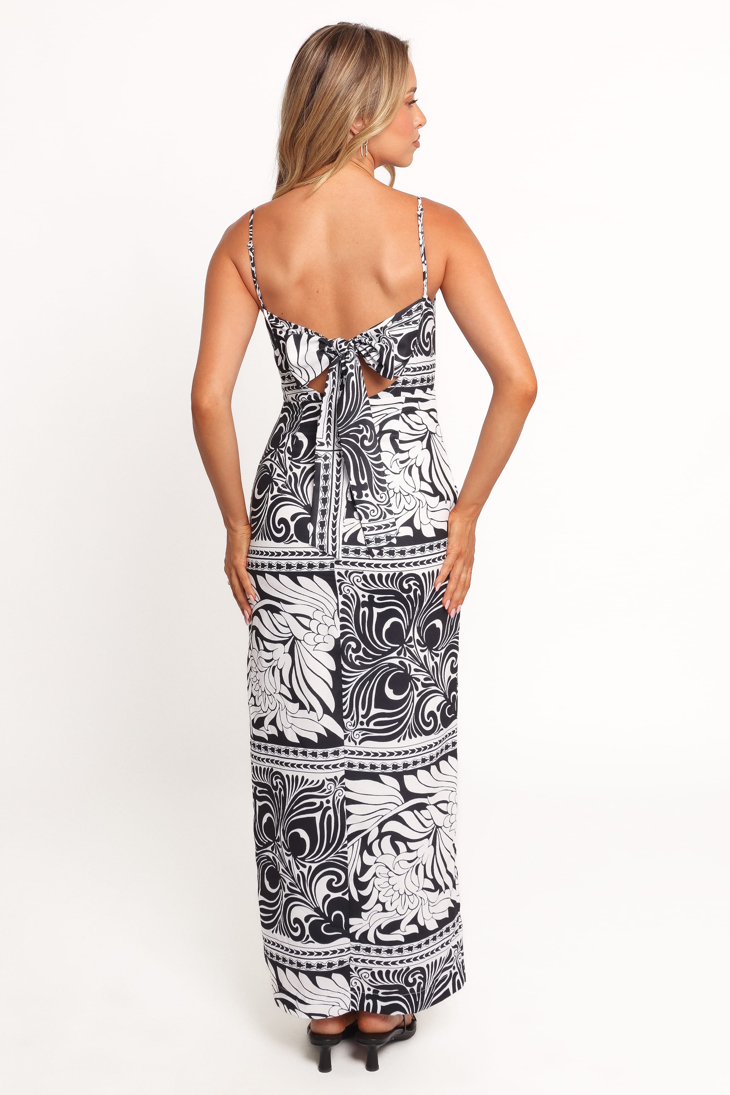 DRESSES Riley Printed Midi Dress - Black