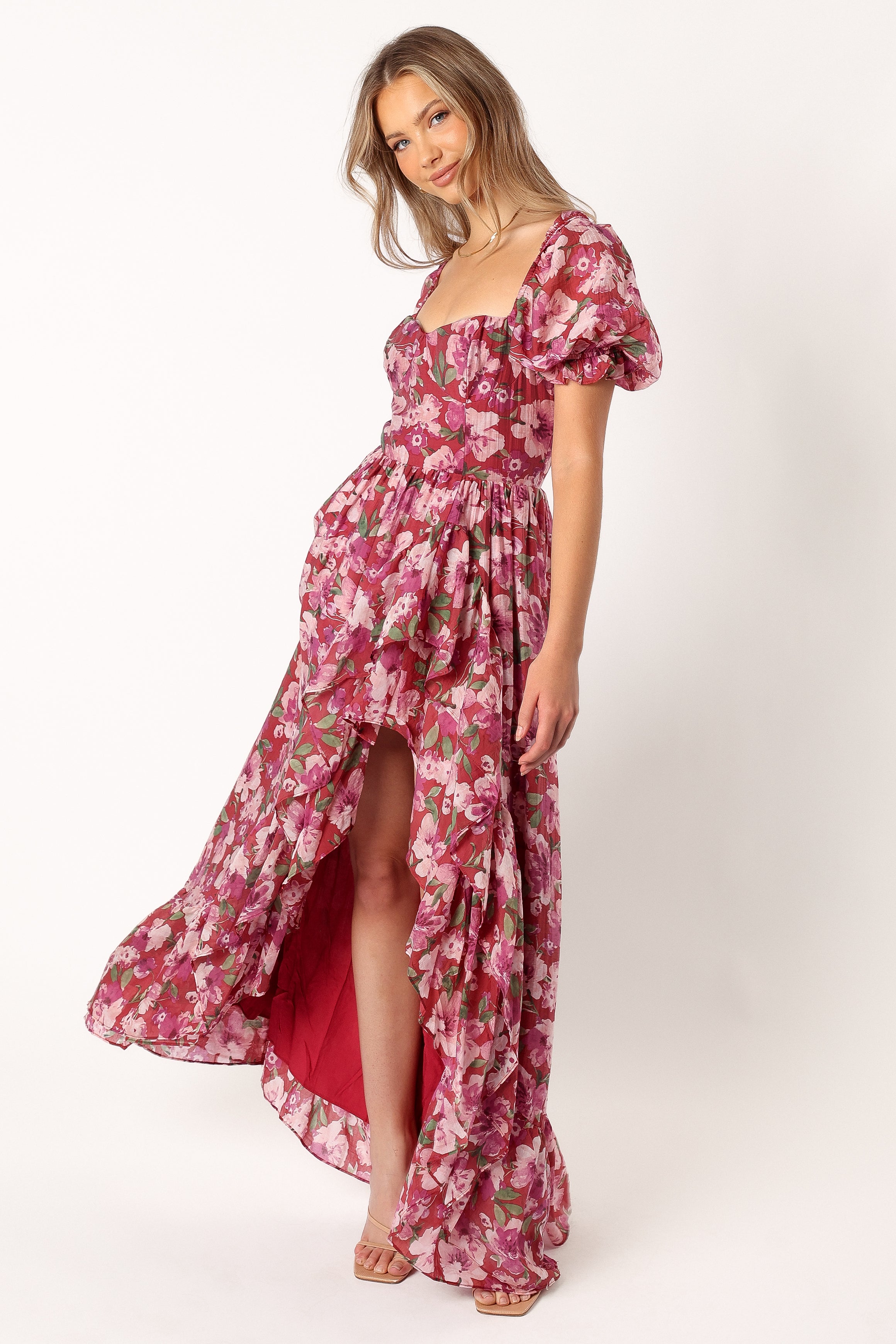 DRESSES @Rita Tiered Maxi Dress - Berry Floral