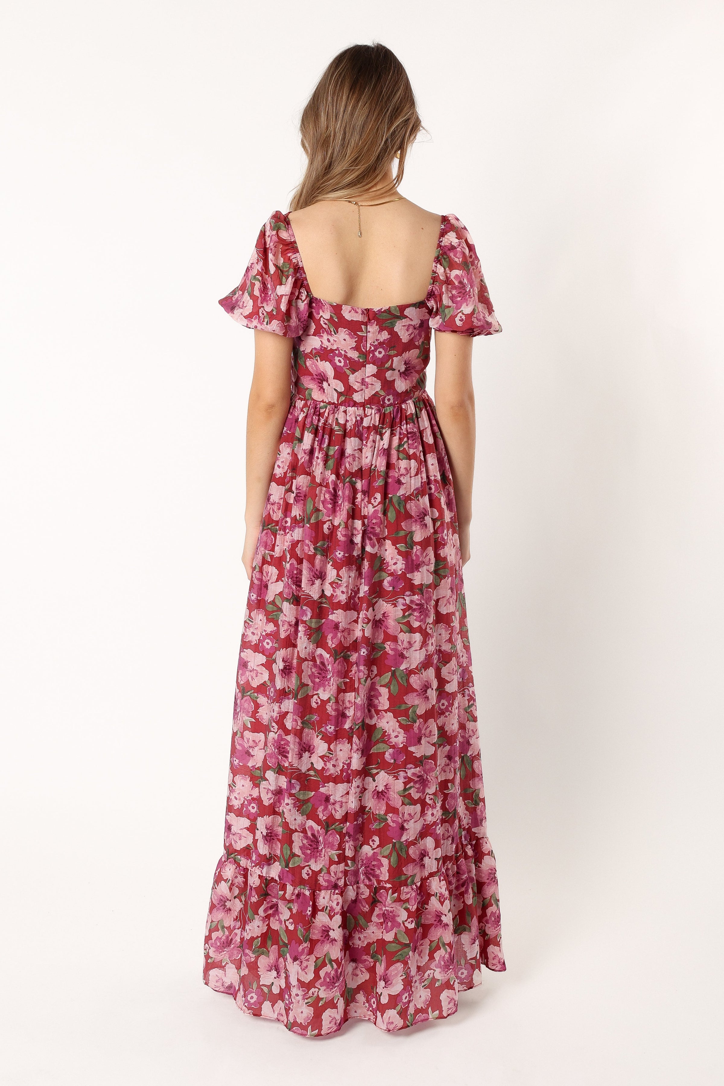 DRESSES @Rita Tiered Maxi Dress - Berry Floral
