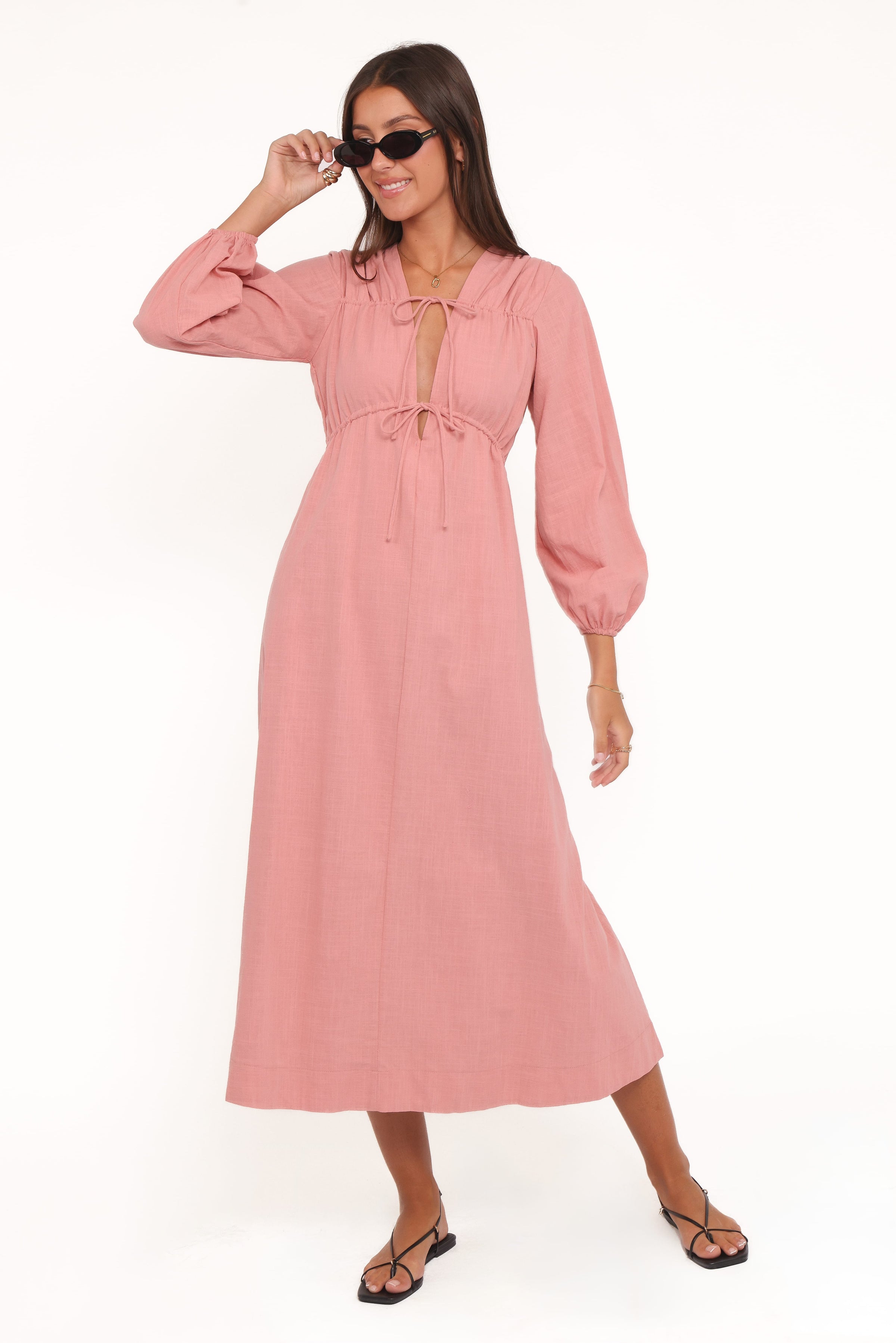 DRESSES Riven Long Sleeve Maxi Dress - Pink
