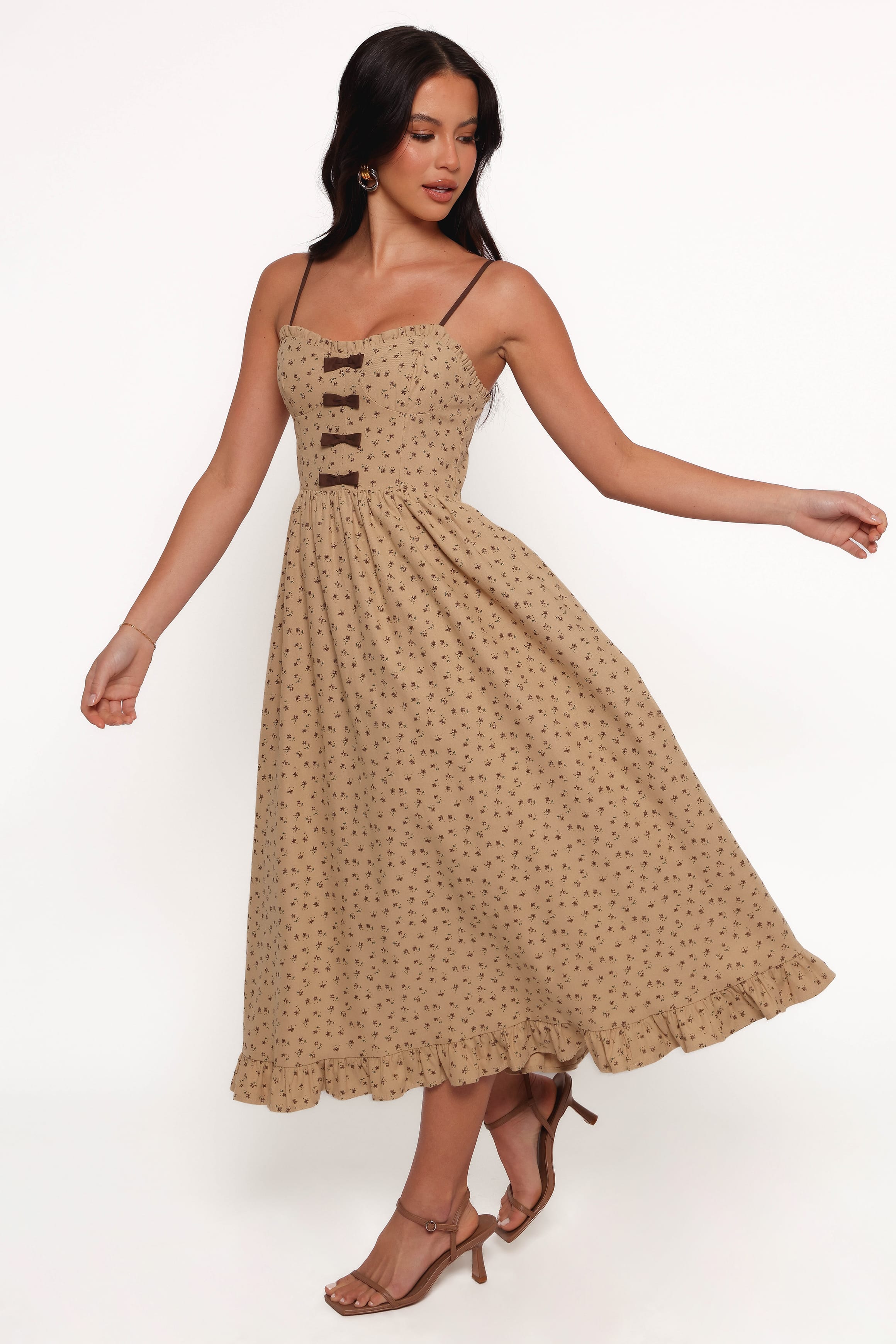 DRESSES Robbins Midi Dress - Beige Brown