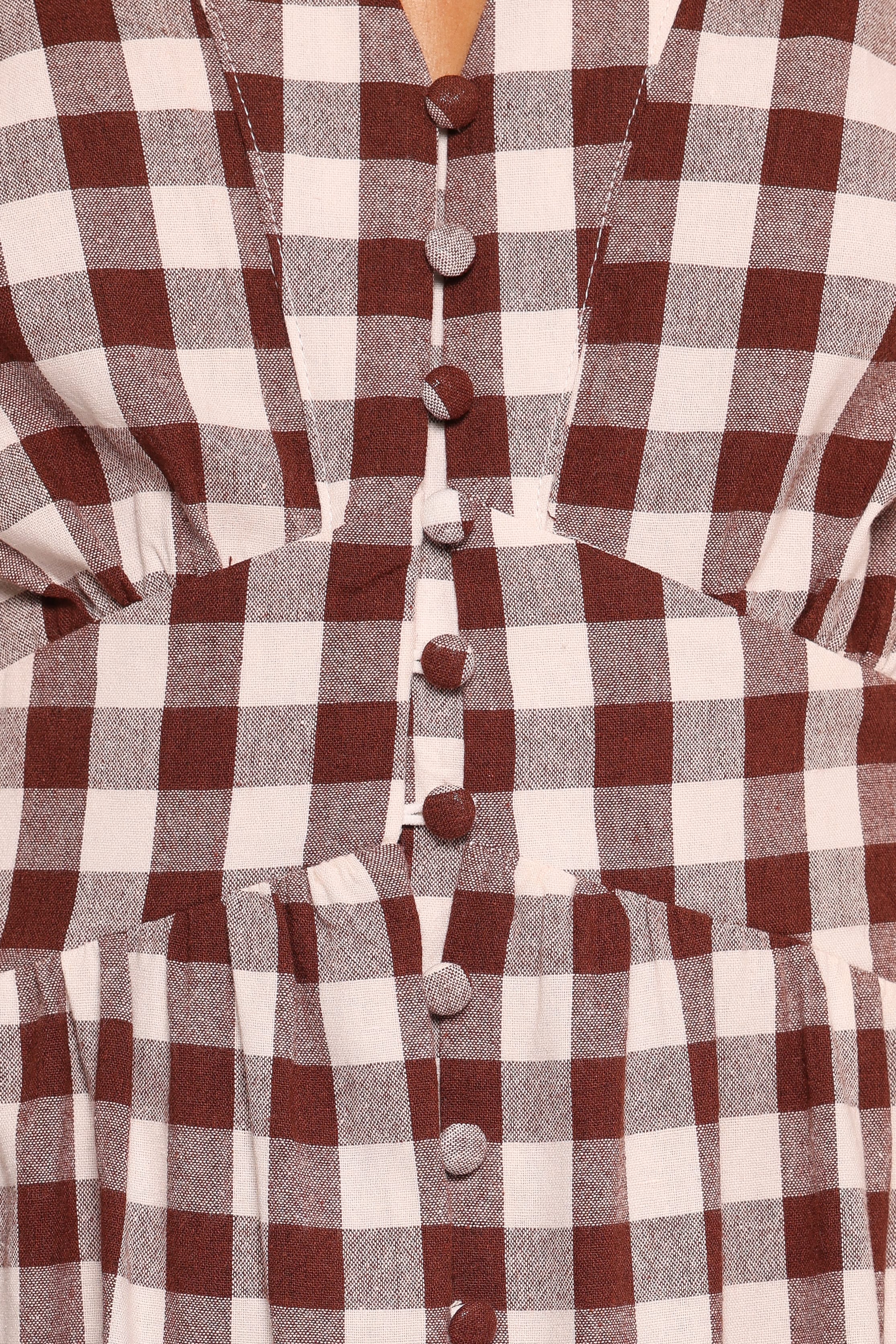 DRESSES Robinson Maxi Dress - Brown Gingham