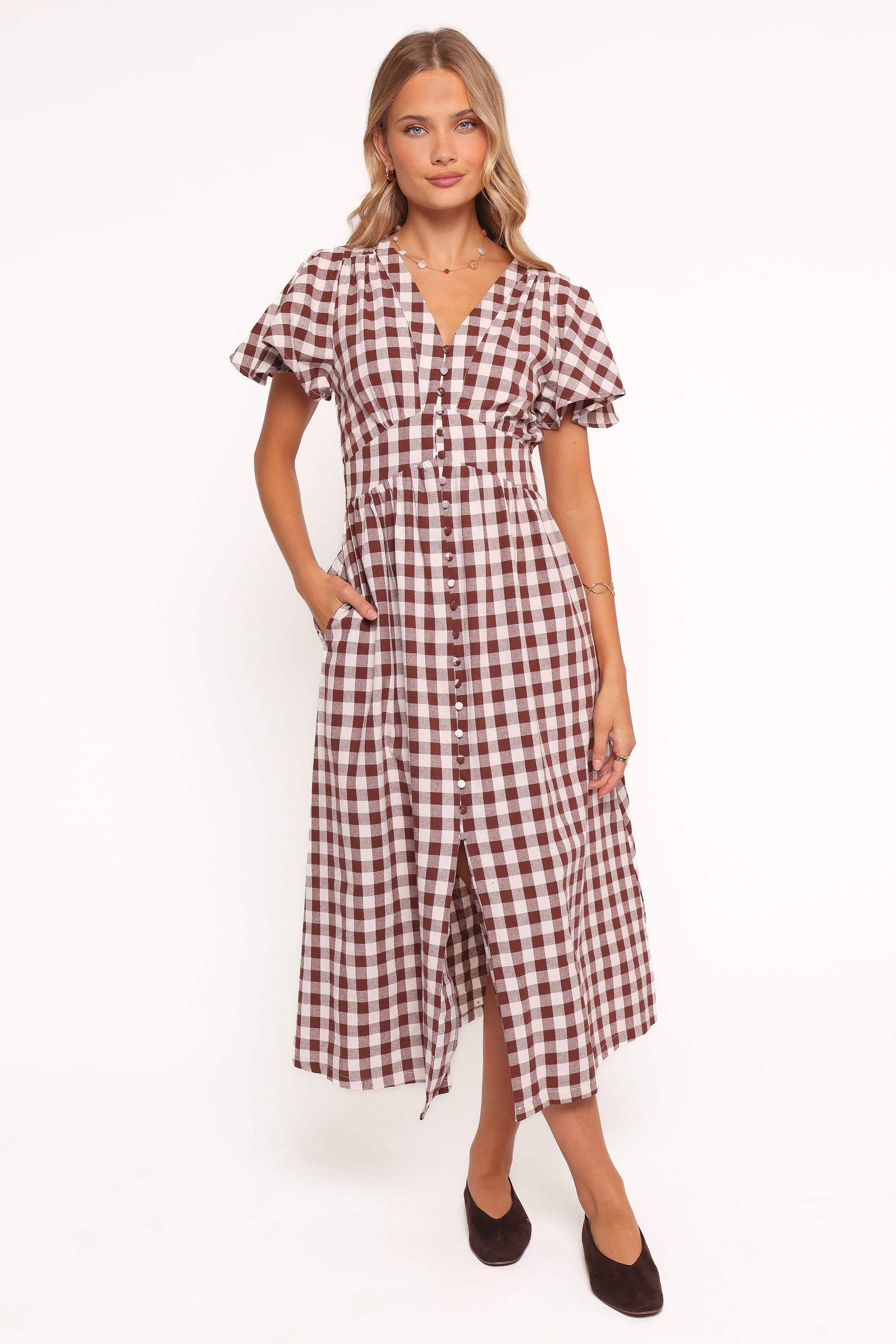 DRESSES Robinson Maxi Dress - Brown Gingham
