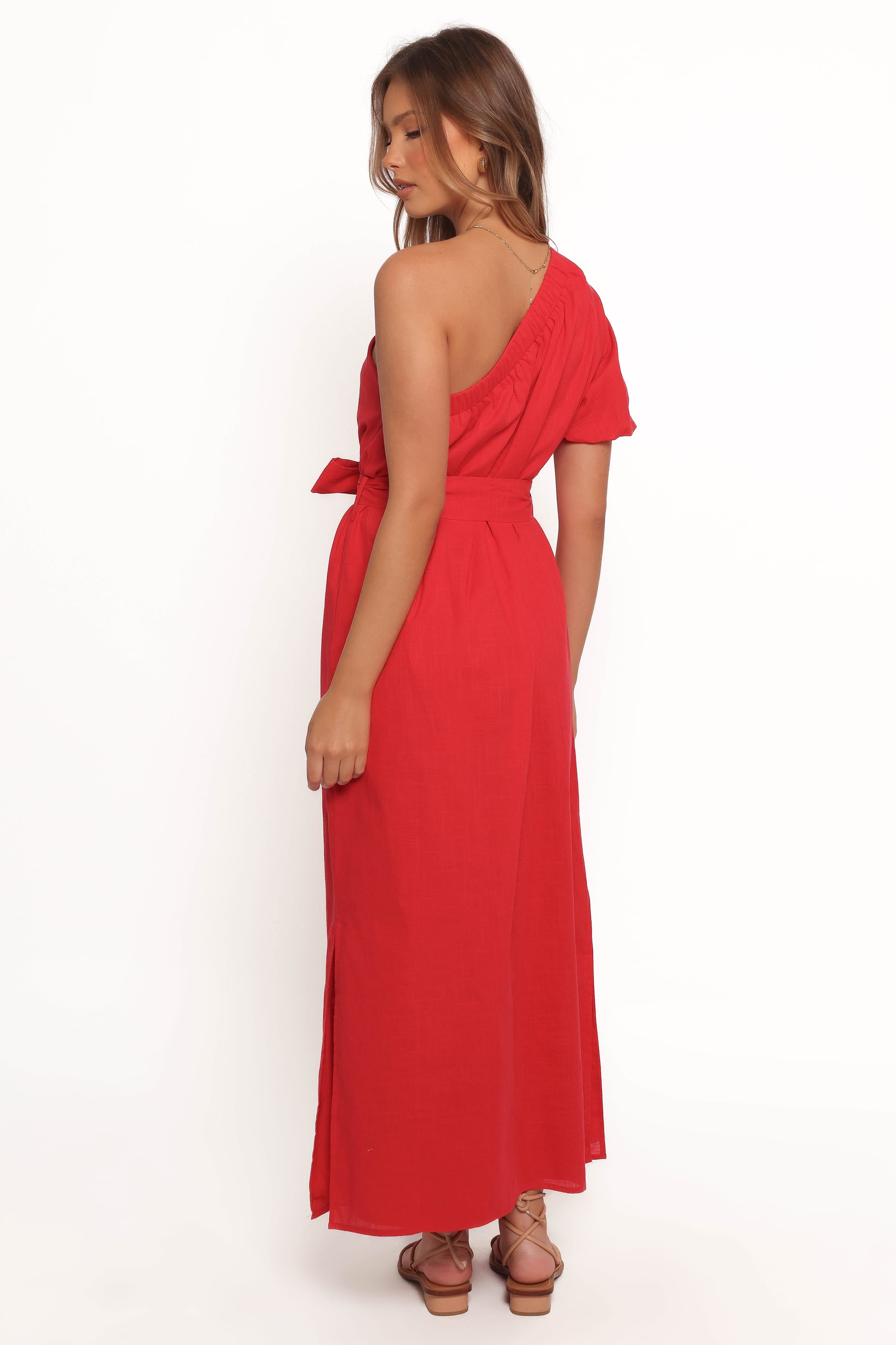 DRESSES Roma One Shoulder Midi Dress - Red