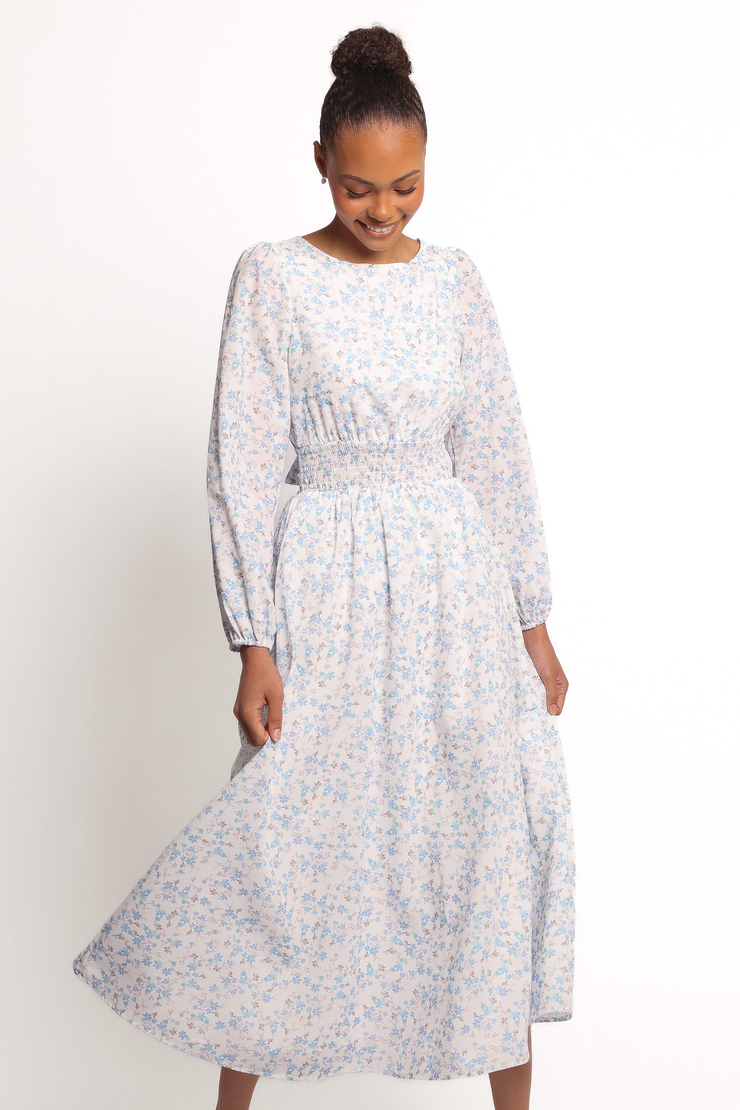 DRESSES Roman Long Sleeve Maxi Dress - Blue Floral