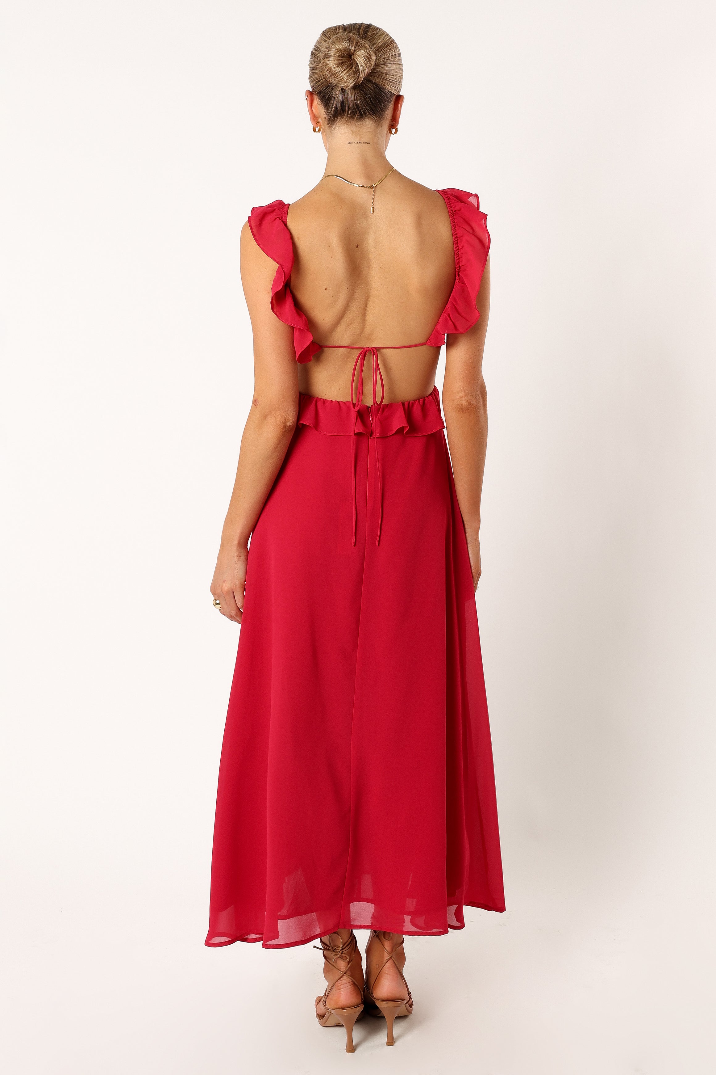 DRESSES @Rori Ruffle Maxi Dress - Pink