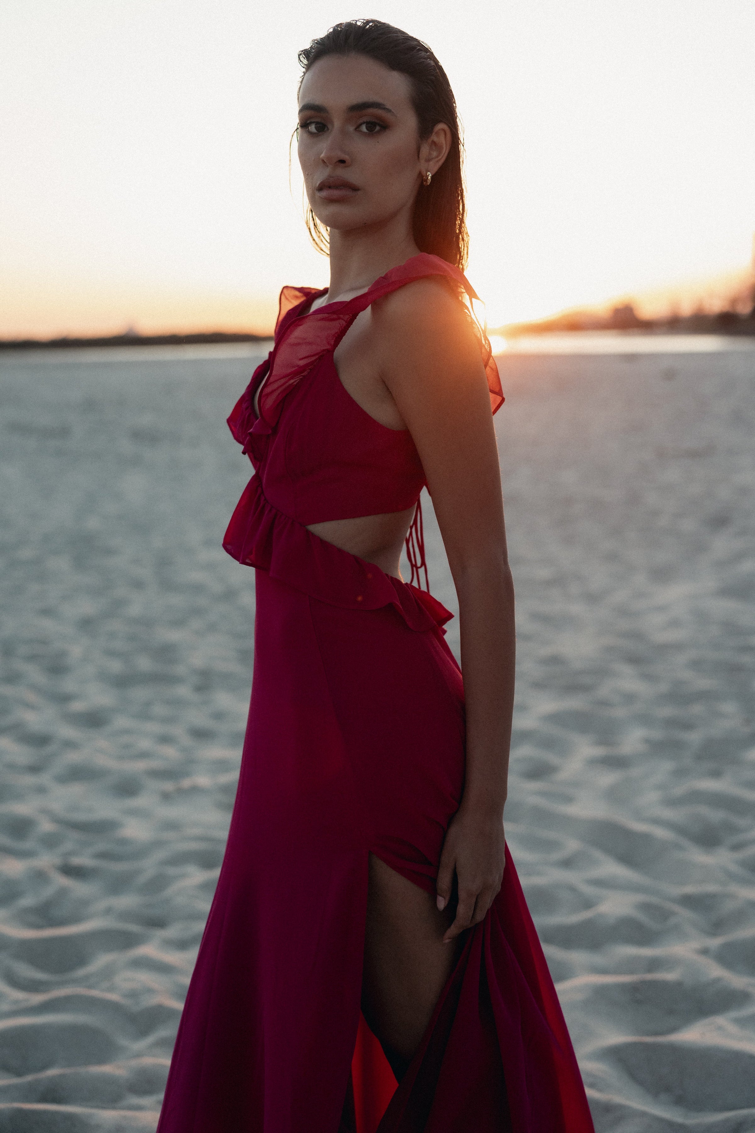 DRESSES Rori Ruffle Maxi Dress - Pink