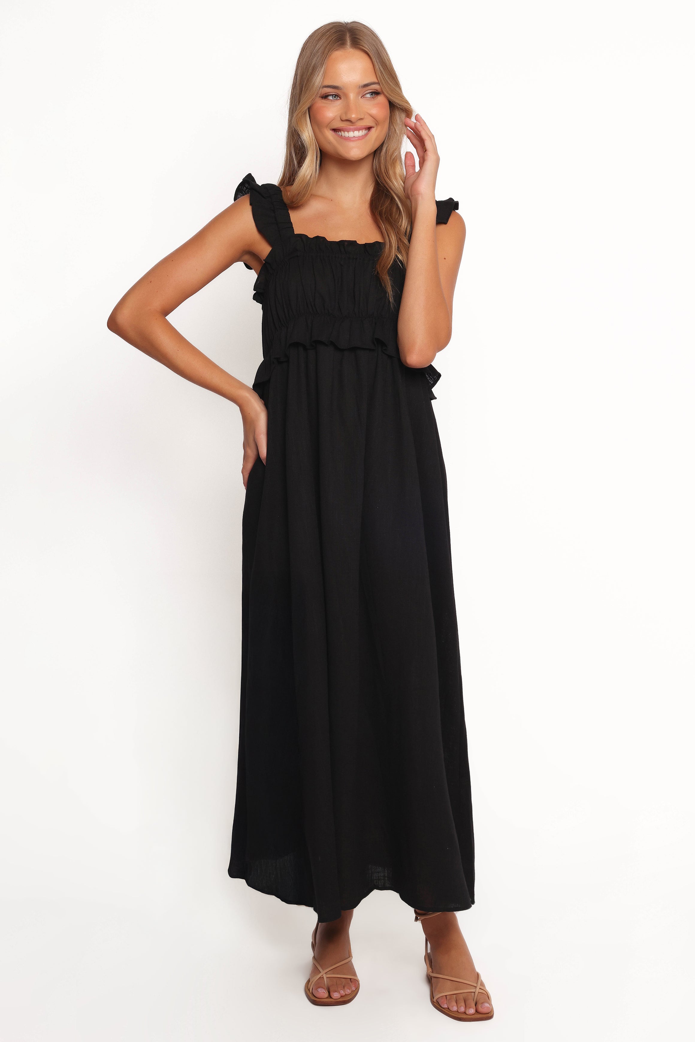 DRESSES Ross Frill Strap Maxi Dress - Black