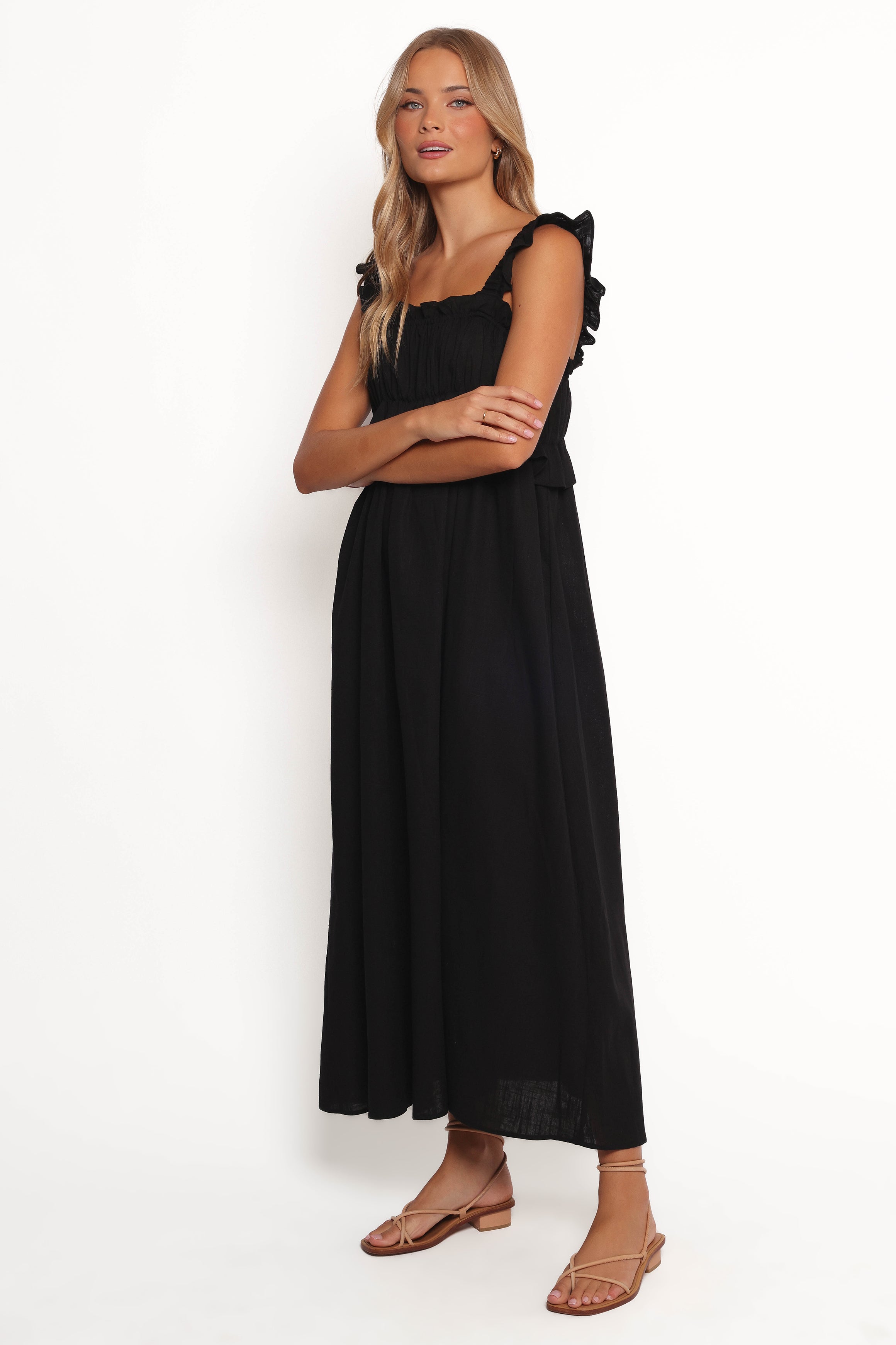 DRESSES Ross Frill Strap Maxi Dress - Black