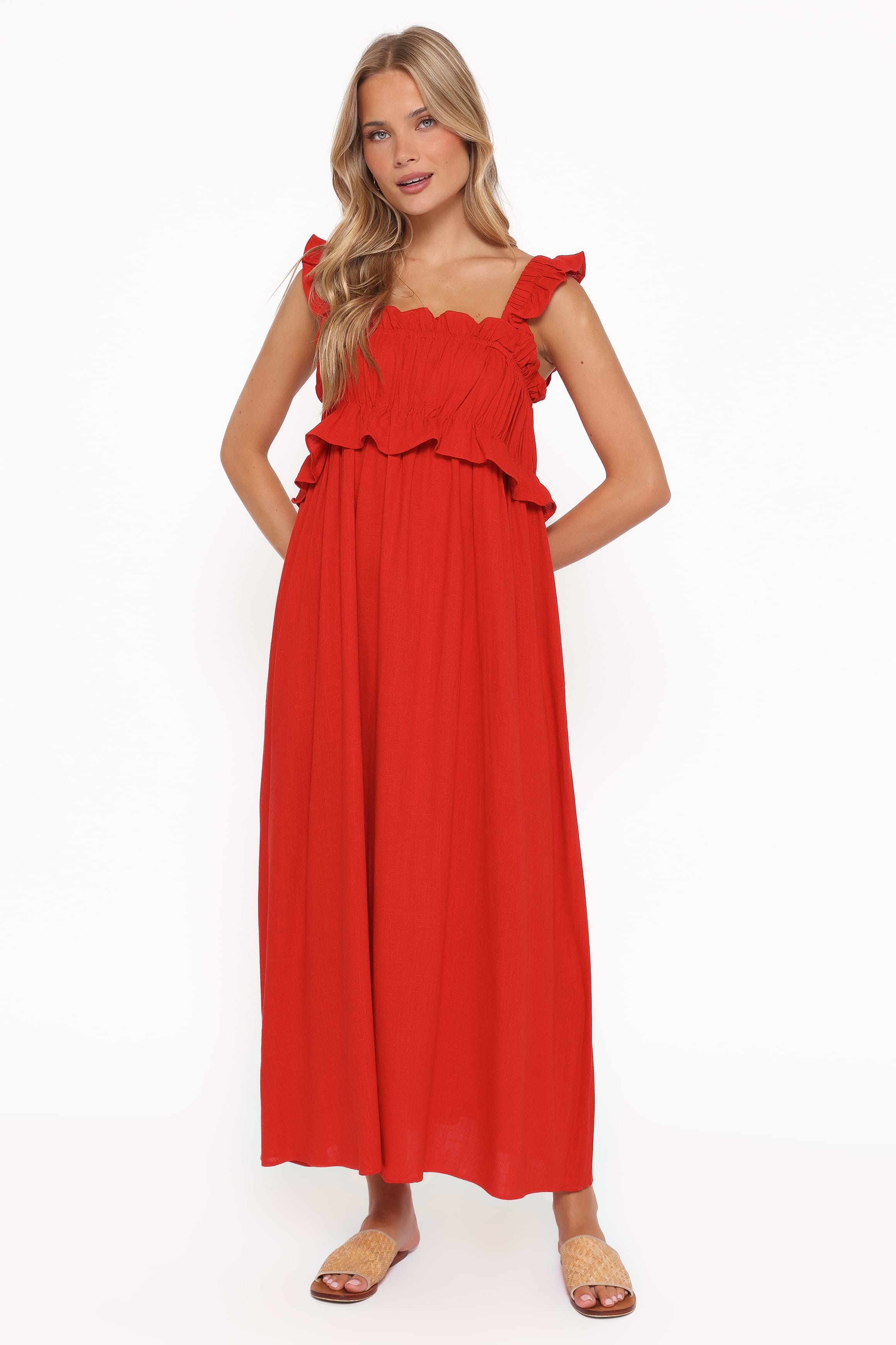 DRESSES Ross Frill Strap Maxi Dress - Red
