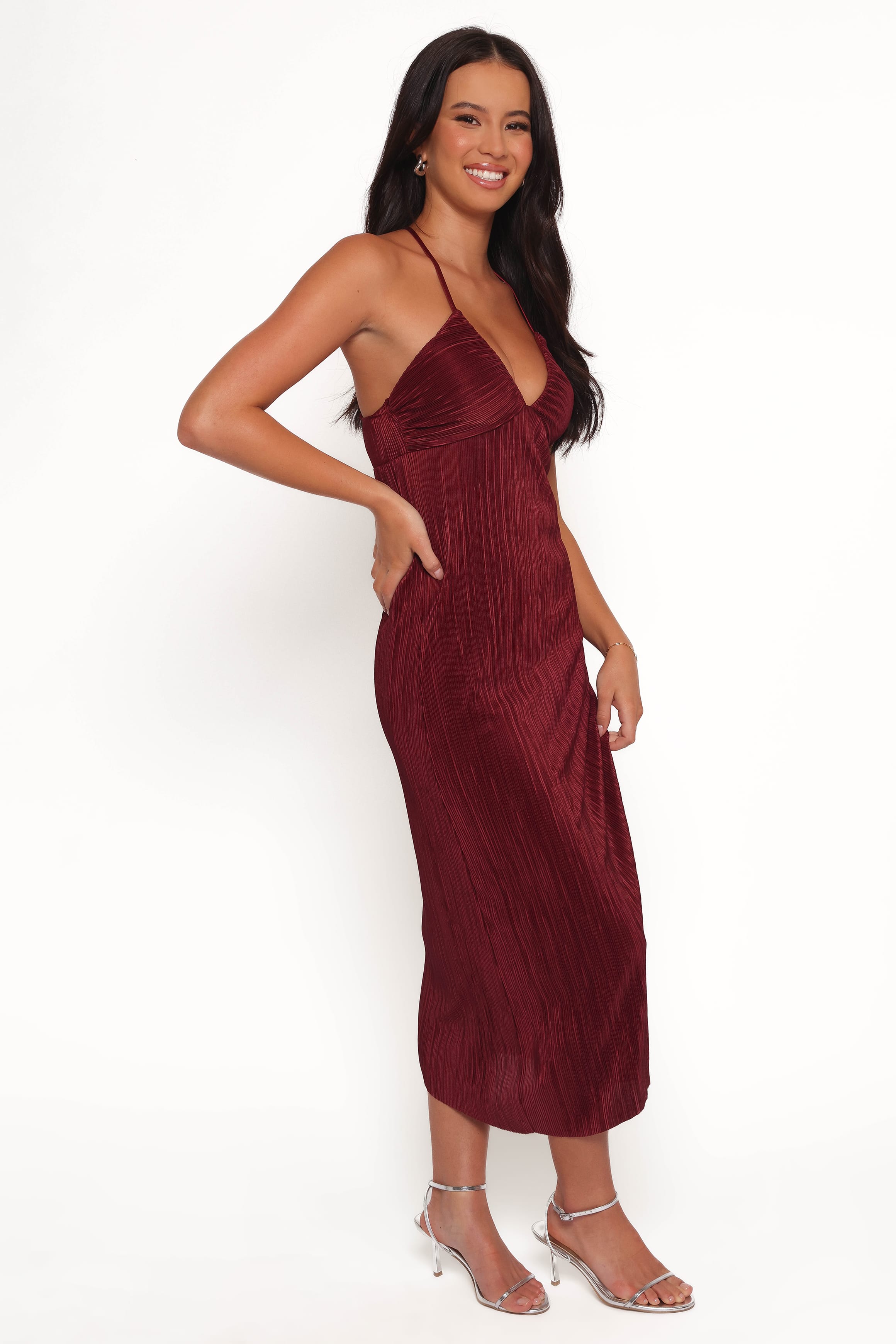 DRESSES Safi Plisse Maxi Dress - Wine