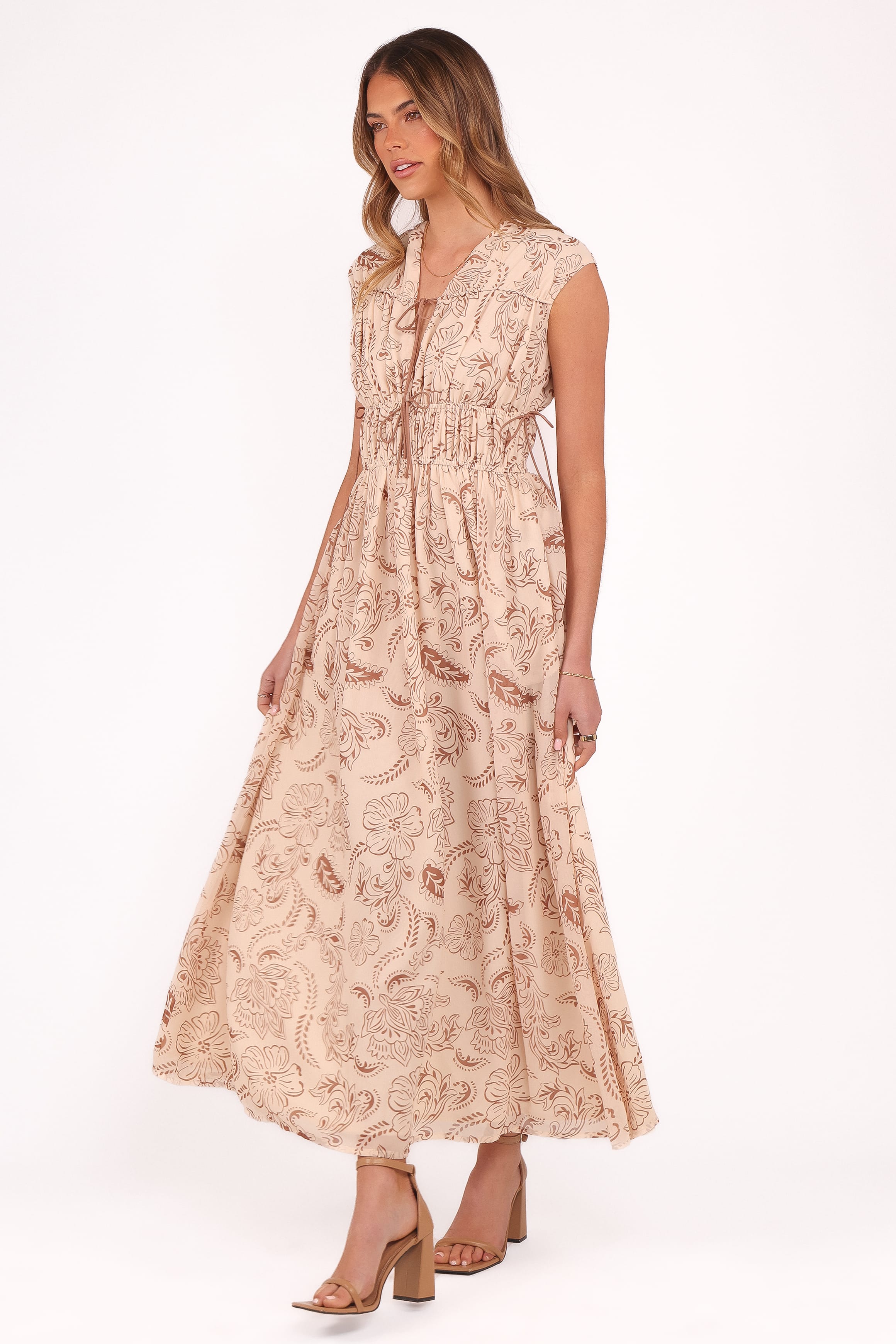 DRESSES Safira Midi Dress - Brown Paisley