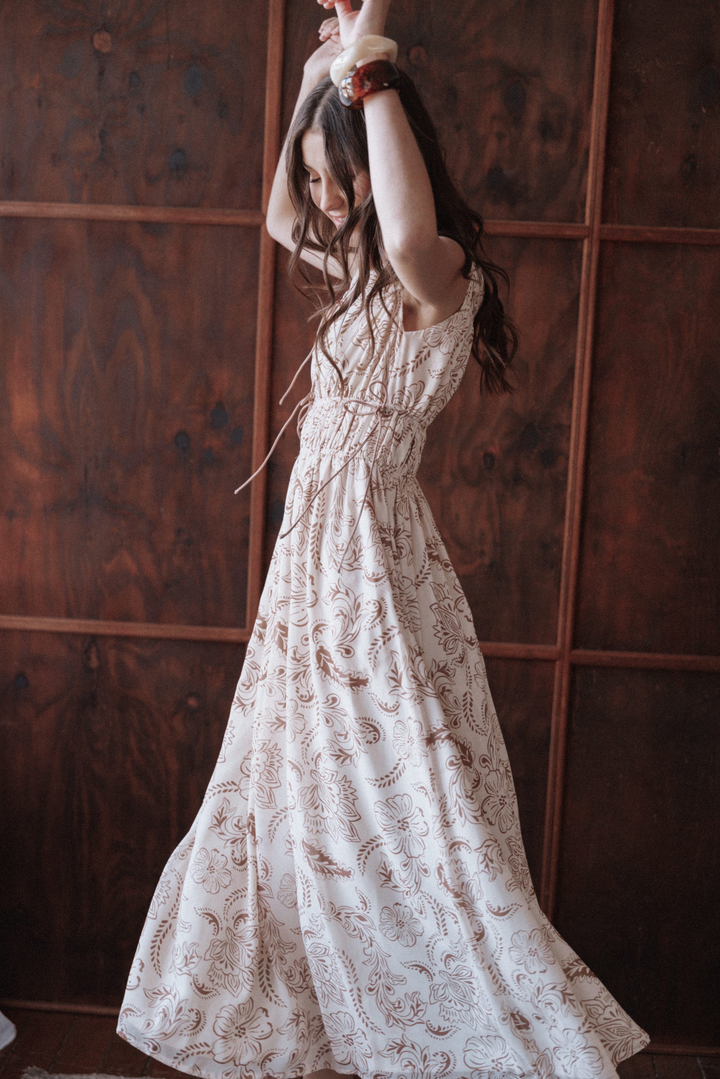 DRESSES Safira Midi Dress - Brown Paisley