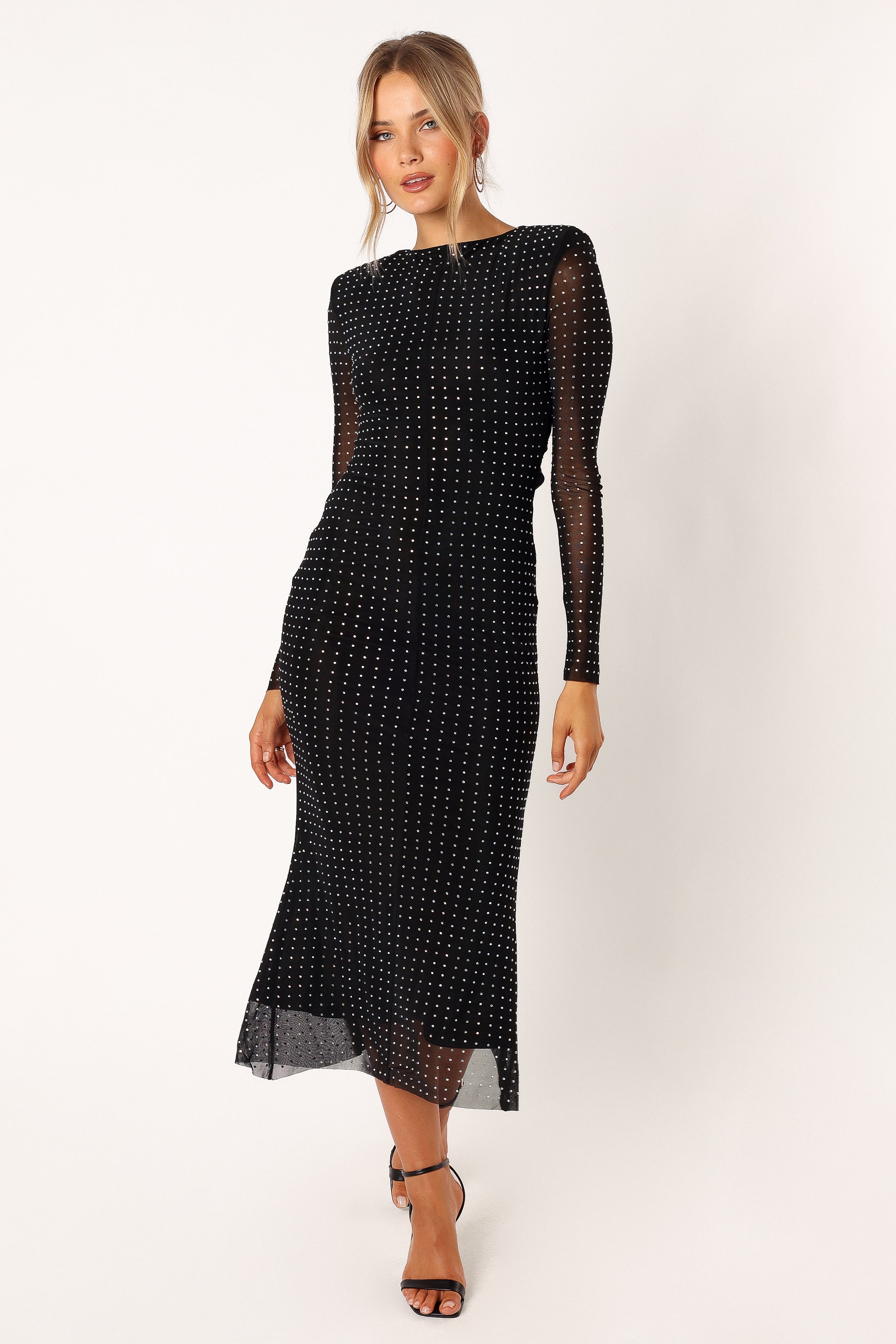 DRESSES @Salvatore Longsleeve Midi Dress - Black