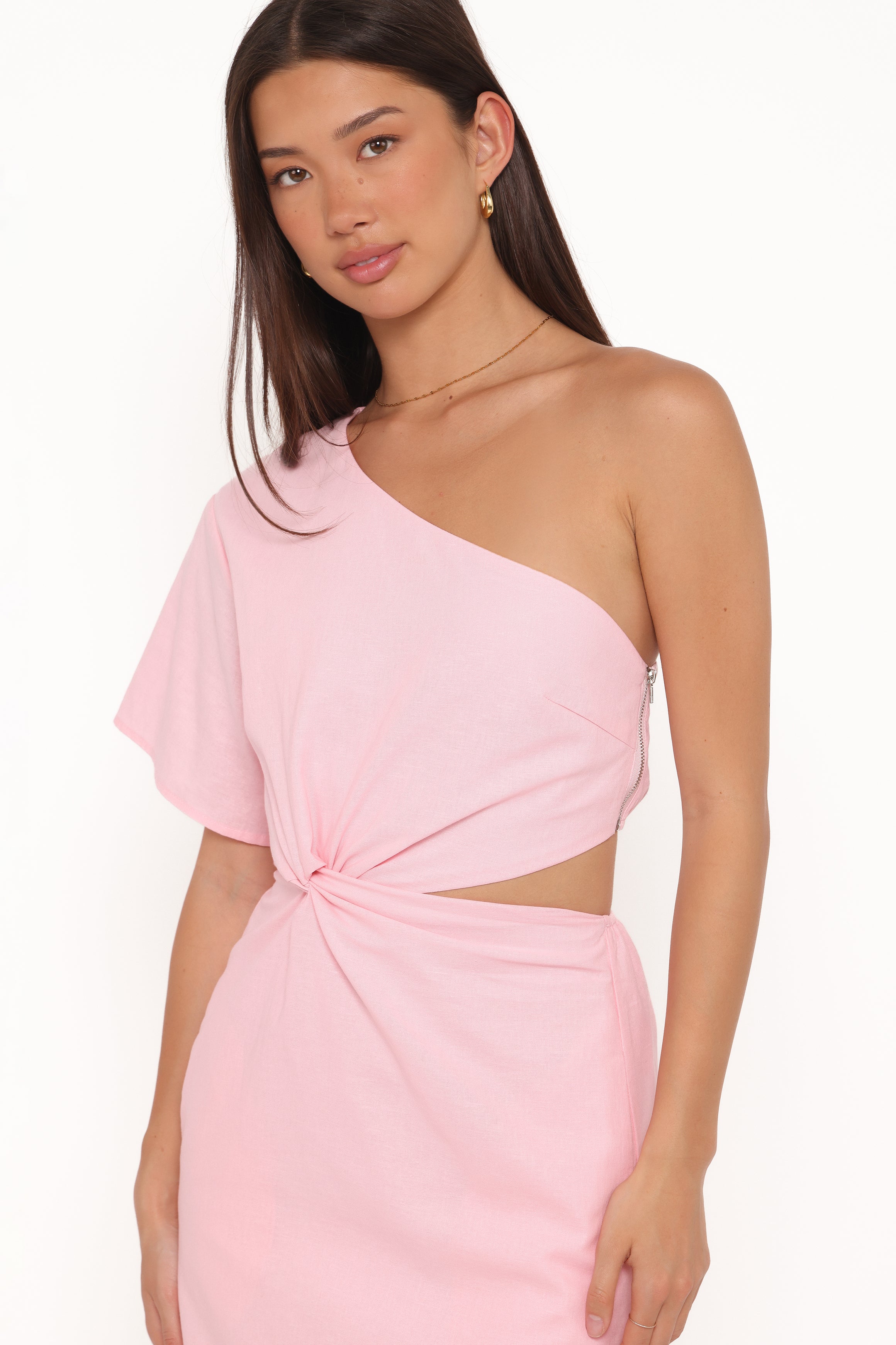 DRESSES Samira One Shoulder Midi Dress - Pink