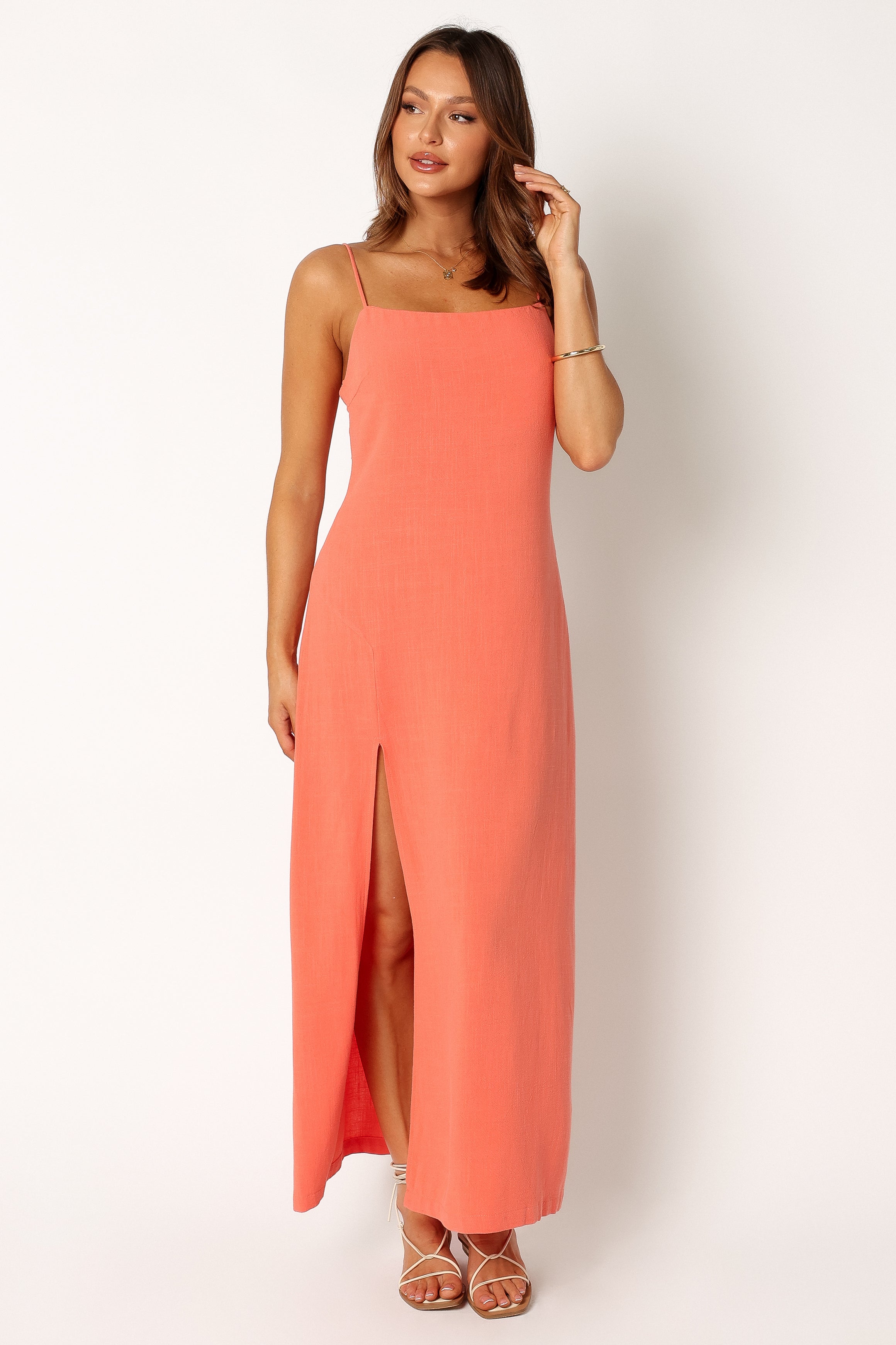 DRESSES @Sawyer Midi Slip Dress - Watermelon