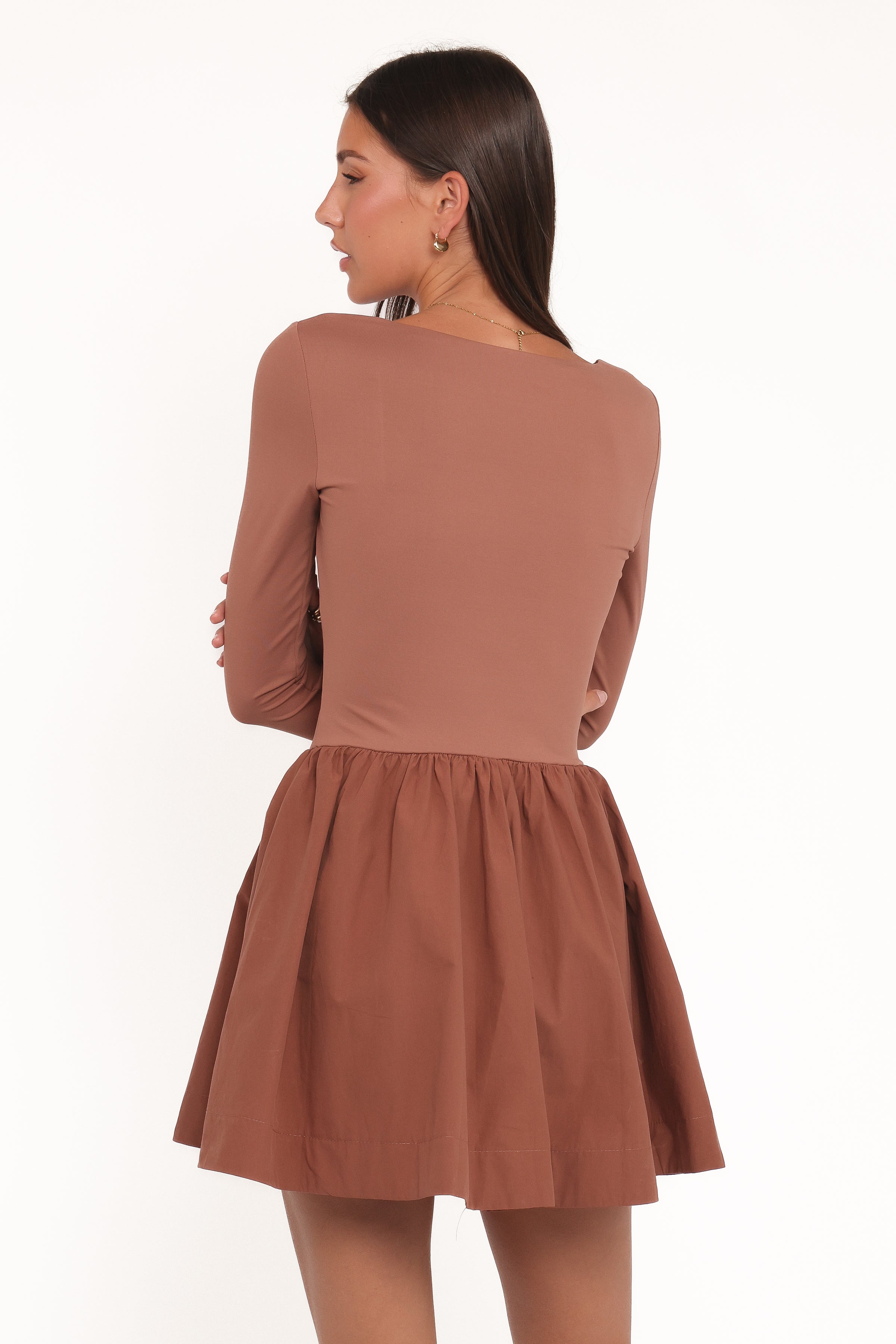 DRESSES Sheena Long Sleeve Mini Dress - Mocha