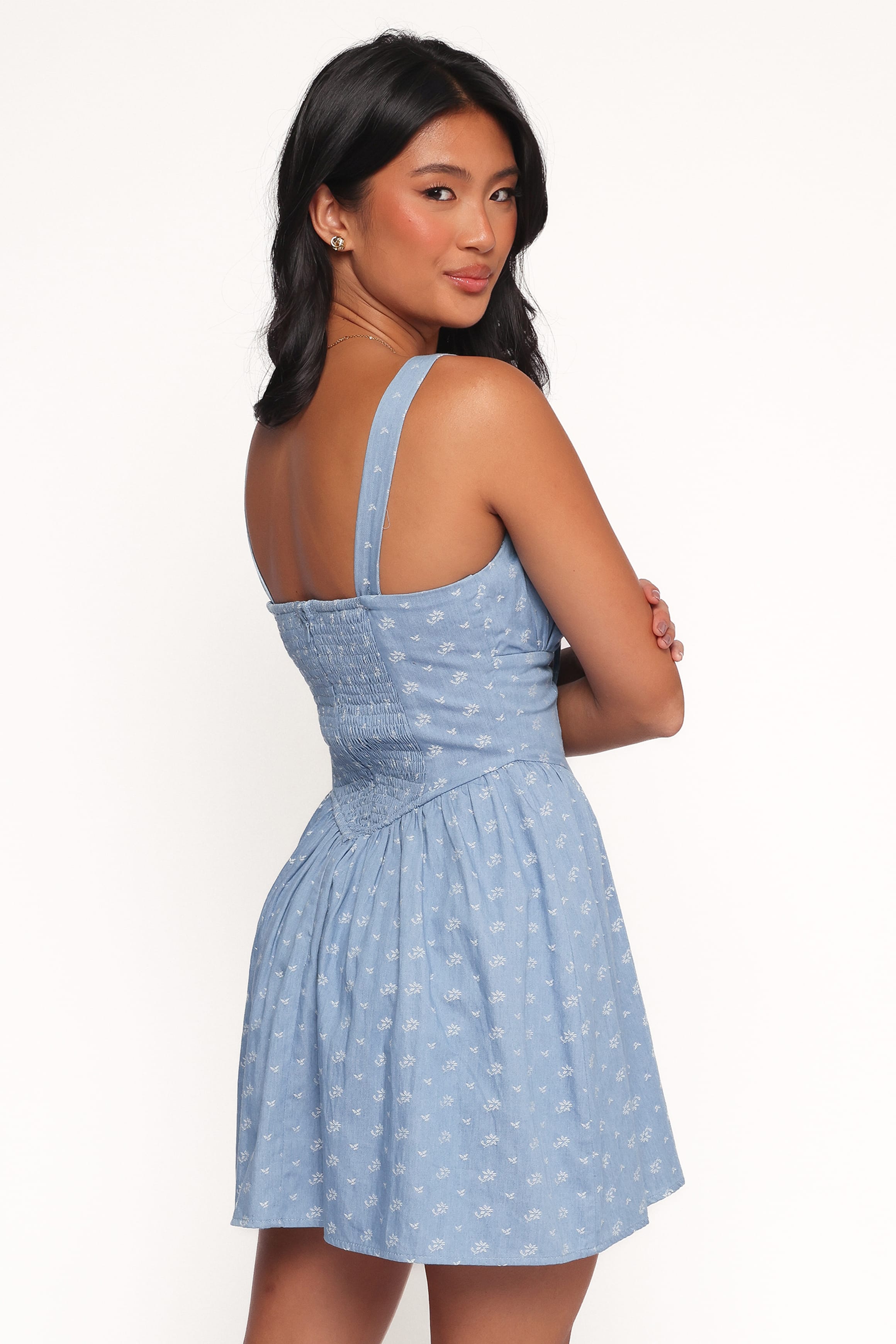 DRESSES Shelton Mini Dress - Floral Denim