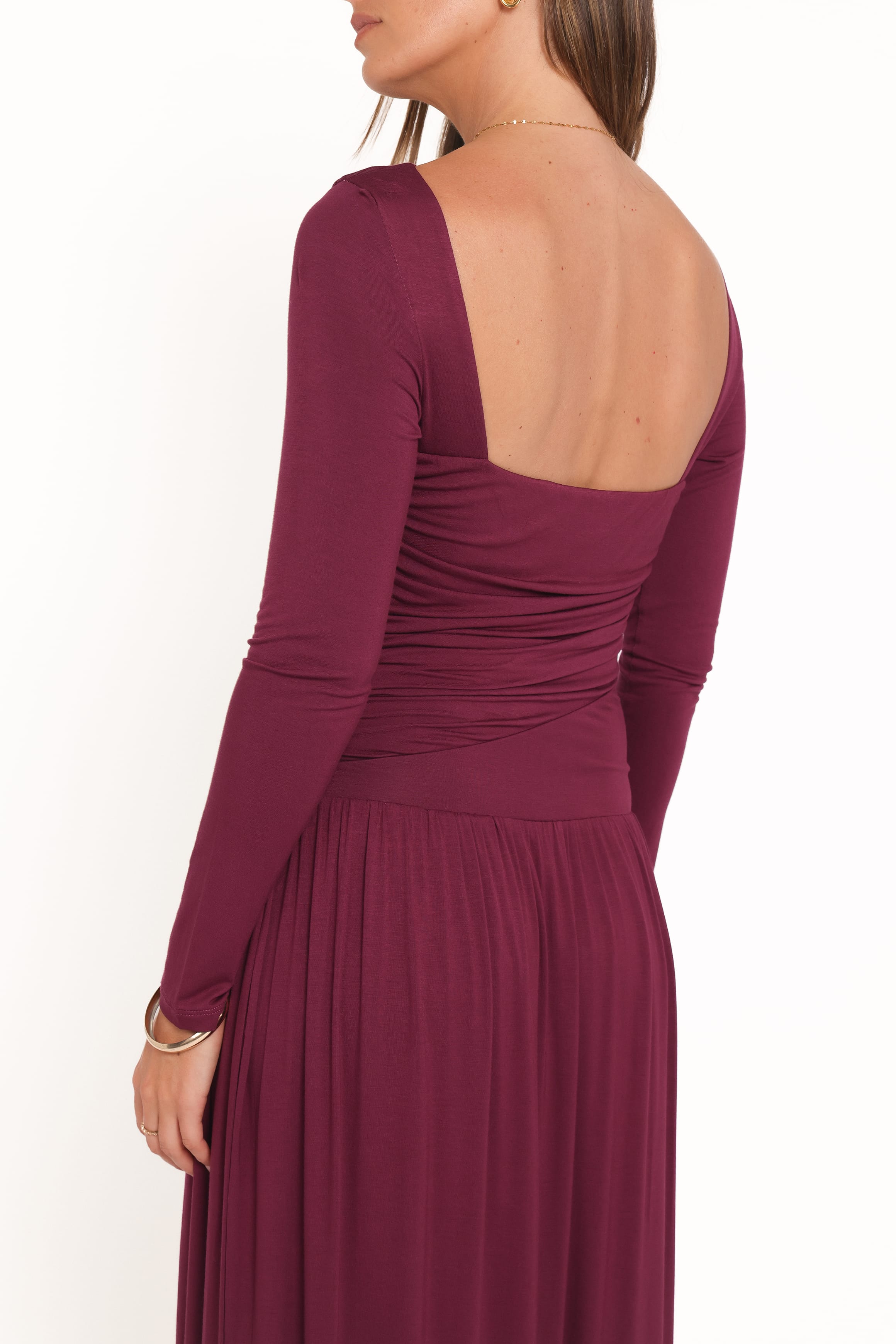 DRESSES Shirley Long Sleeve Maxi Dress - Burgundy