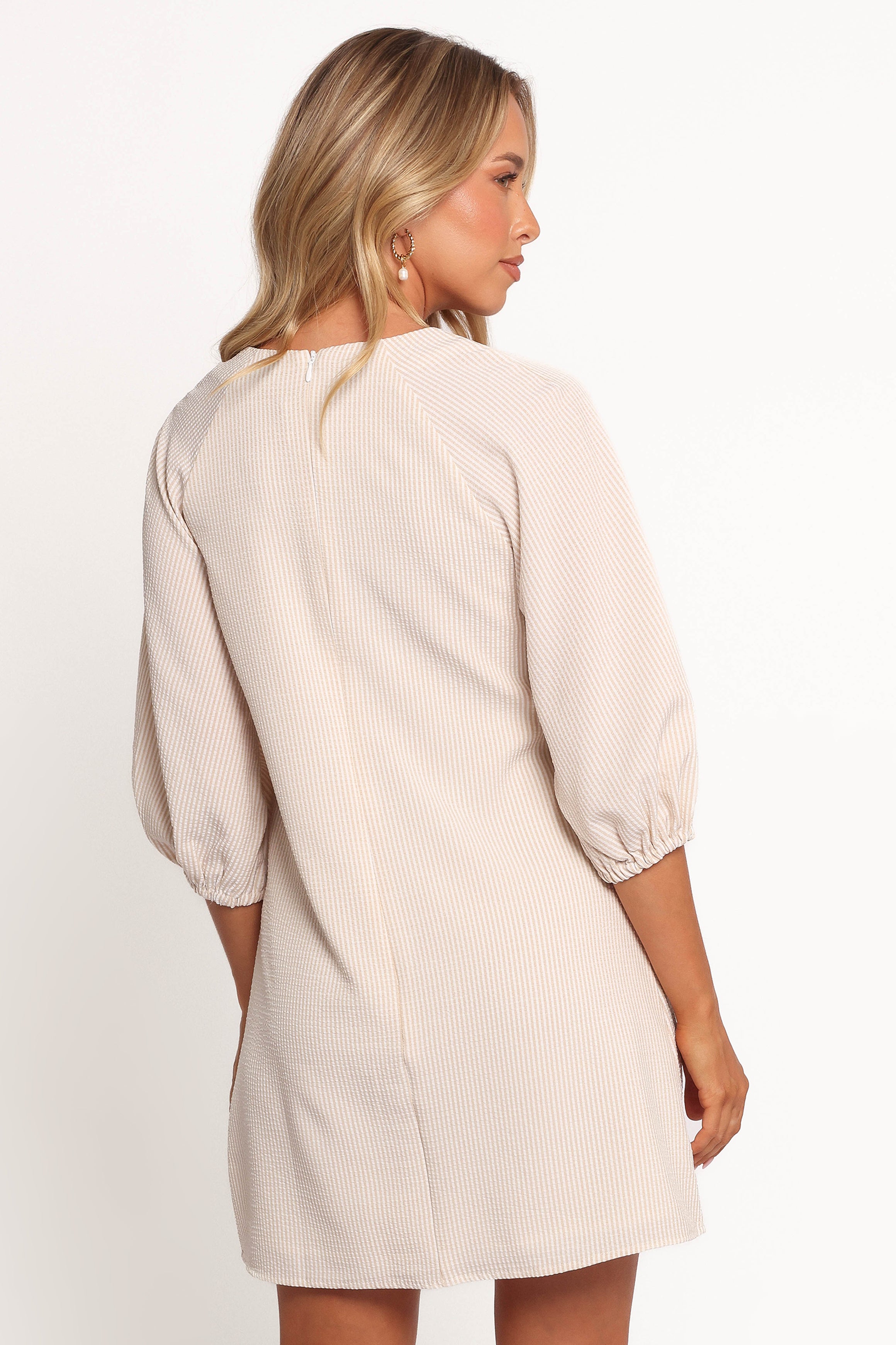 DRESSES Sidney Mini Dress - Tan Stripe