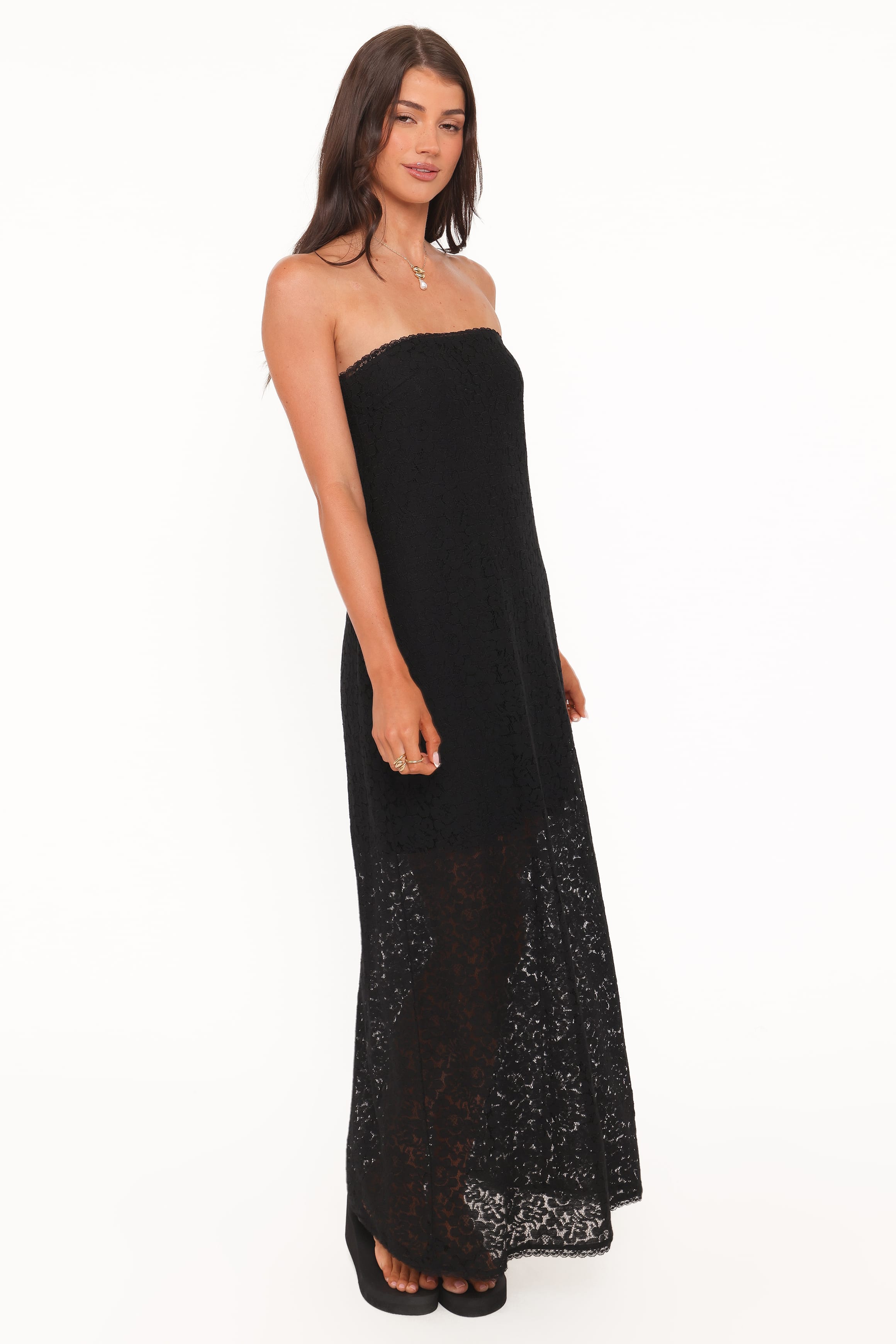 DRESSES Sienna Strapless Maxi Dress - Black Lace
