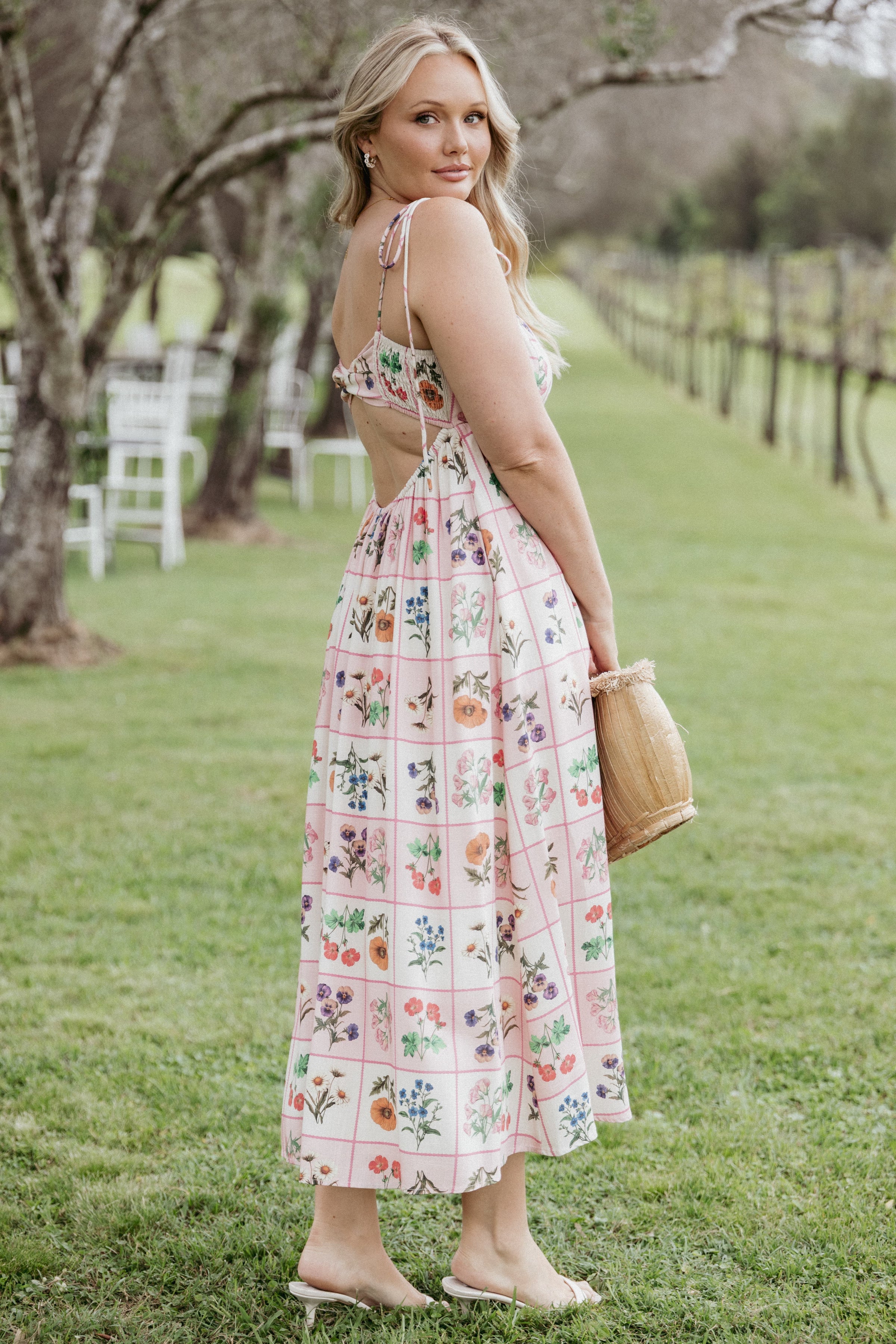 DRESSES Simona Maxi Dress - Pink Floral Tile