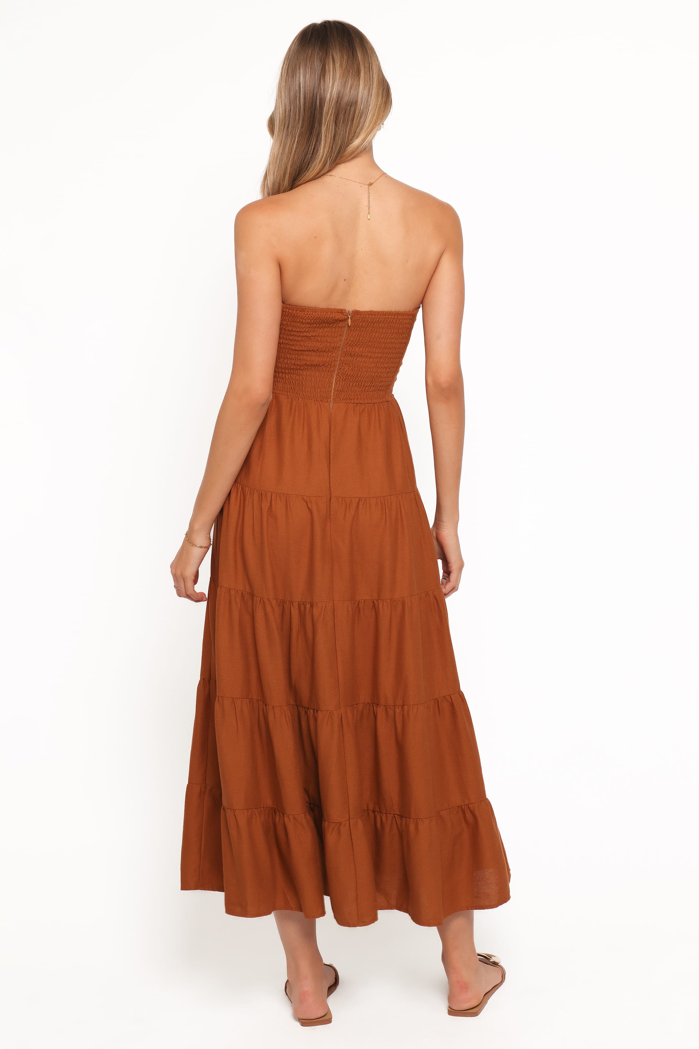 DRESSES Sitara Strapless Midi Dress - Brown