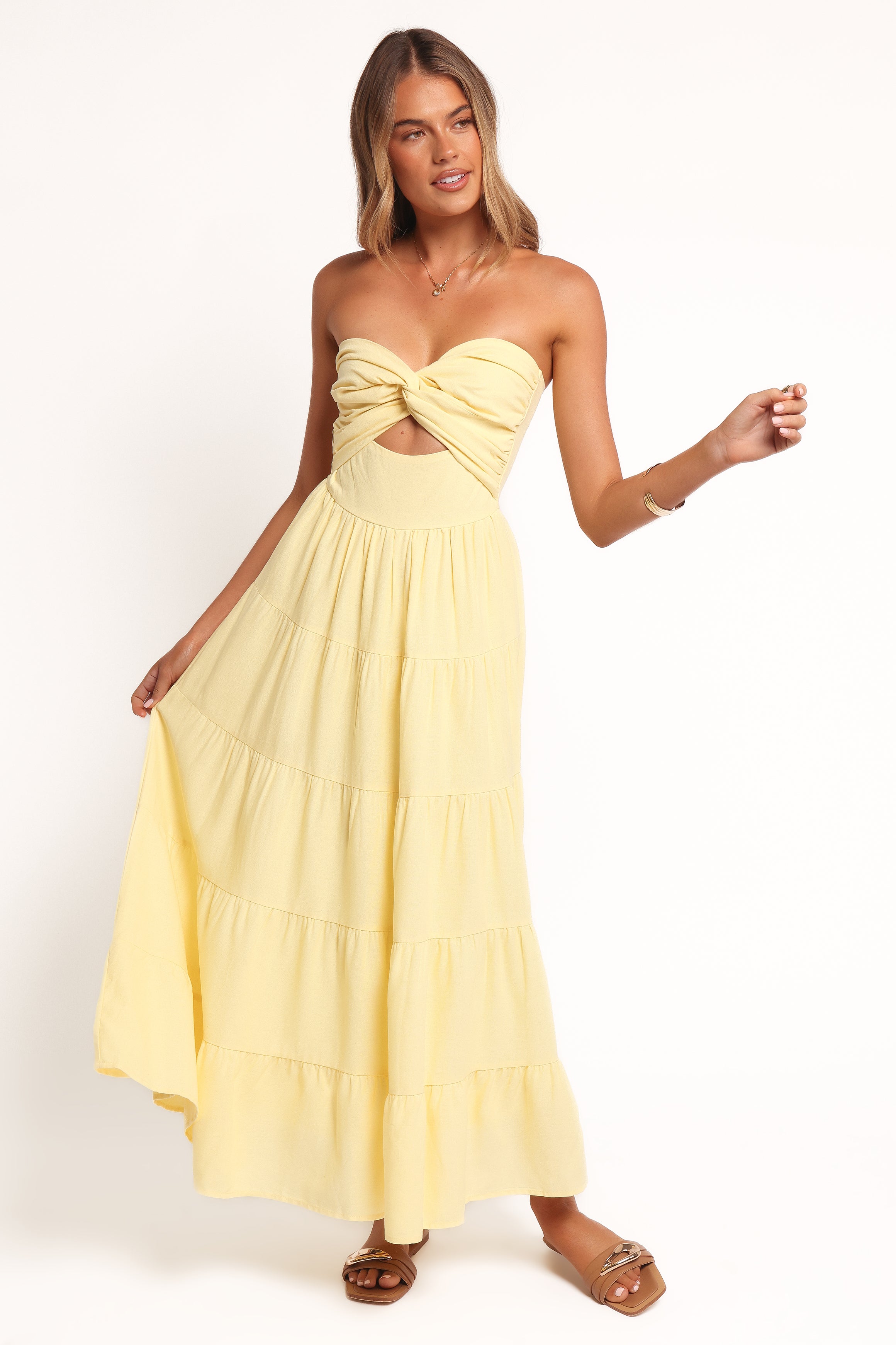 DRESSES Sitara Strapless Midi Dress - Yellow