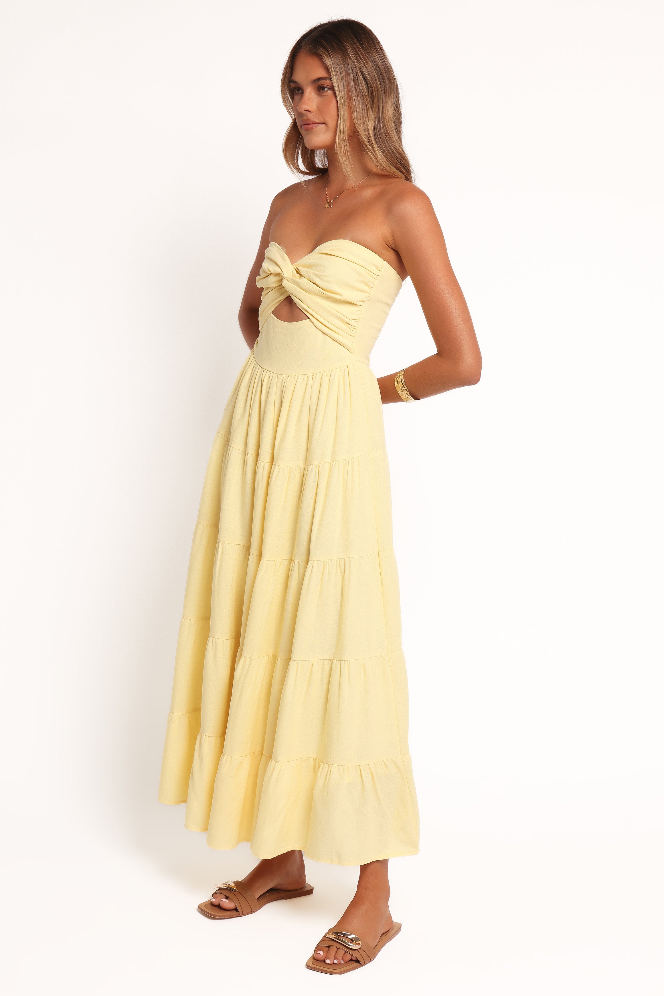 DRESSES Sitara Strapless Midi Dress - Yellow